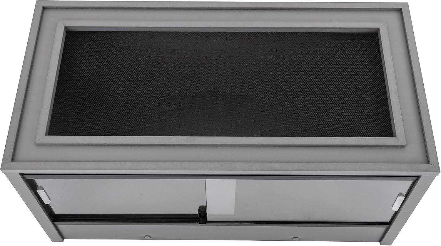New Age Pet® ECOFLEX® 36 in. Mojave Reptile Terrarium Lounge - Durable Composite Habitat with Ventilated Side Panels, Removable Sliding Glass Doors and Mesh Screen Top for UV/Heat Lamp Setup