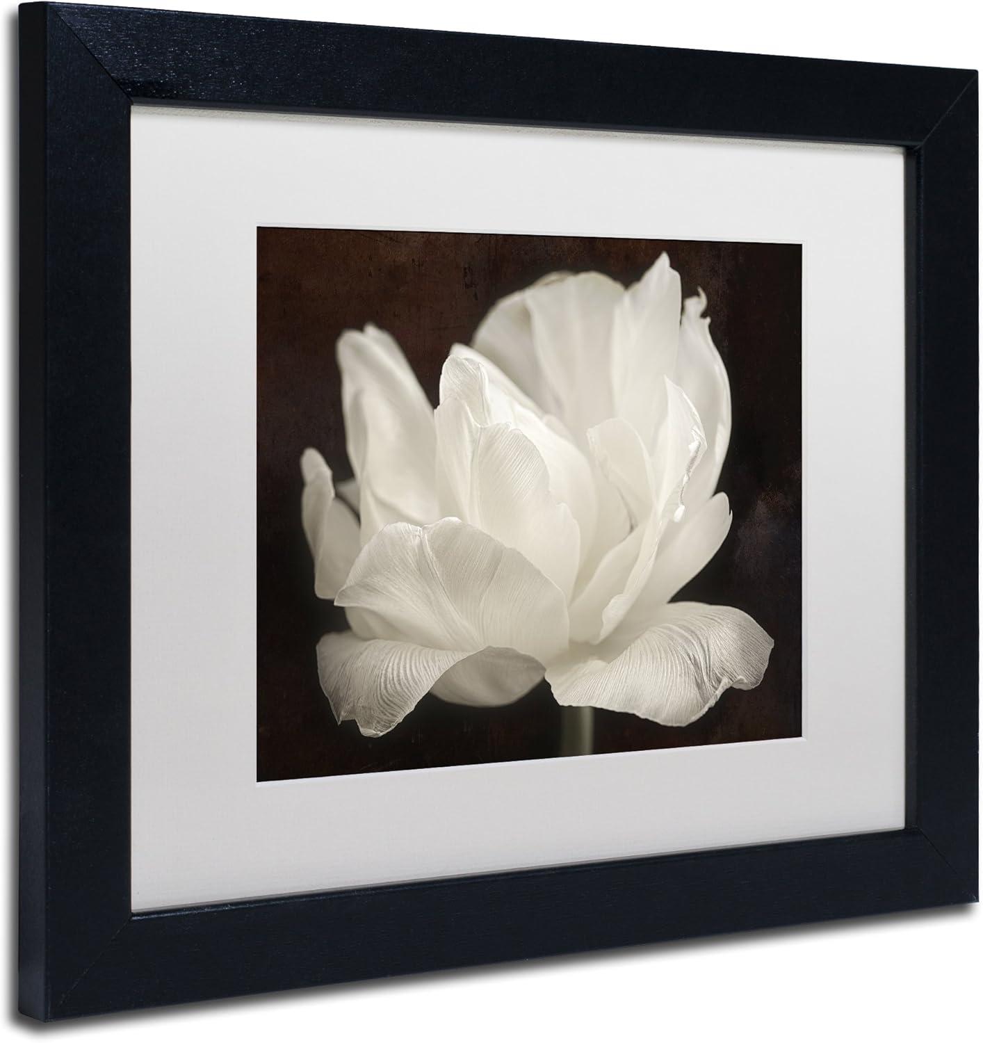 White Tulip Acrylic Print in Black Frame, 11x14 Inches