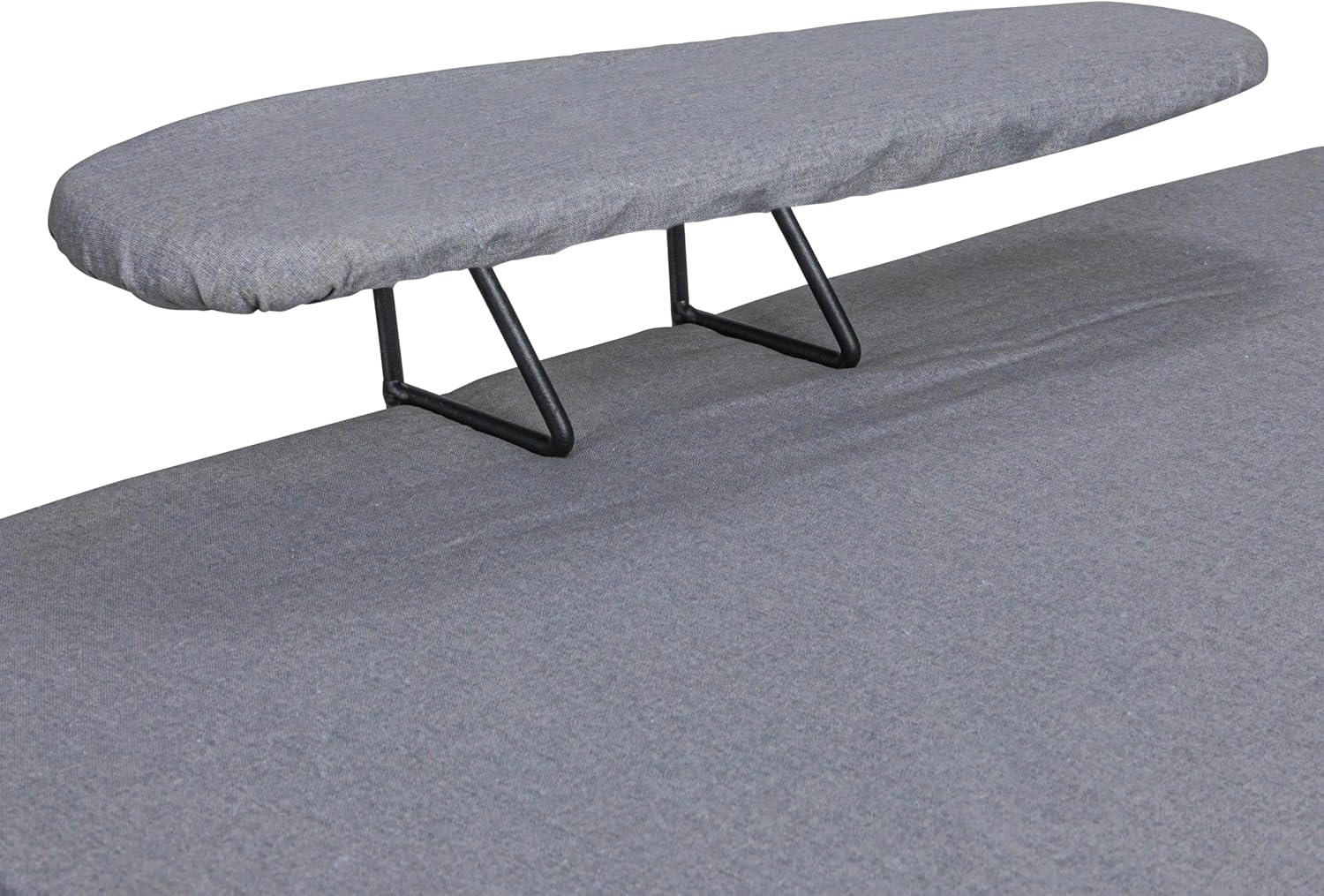 Household Essentials Wide Mega Ironing Board 4-Leg Matte Black Frame Gray Cover: Collapsible Metal, 59" x 18.75", 18.44 lbs