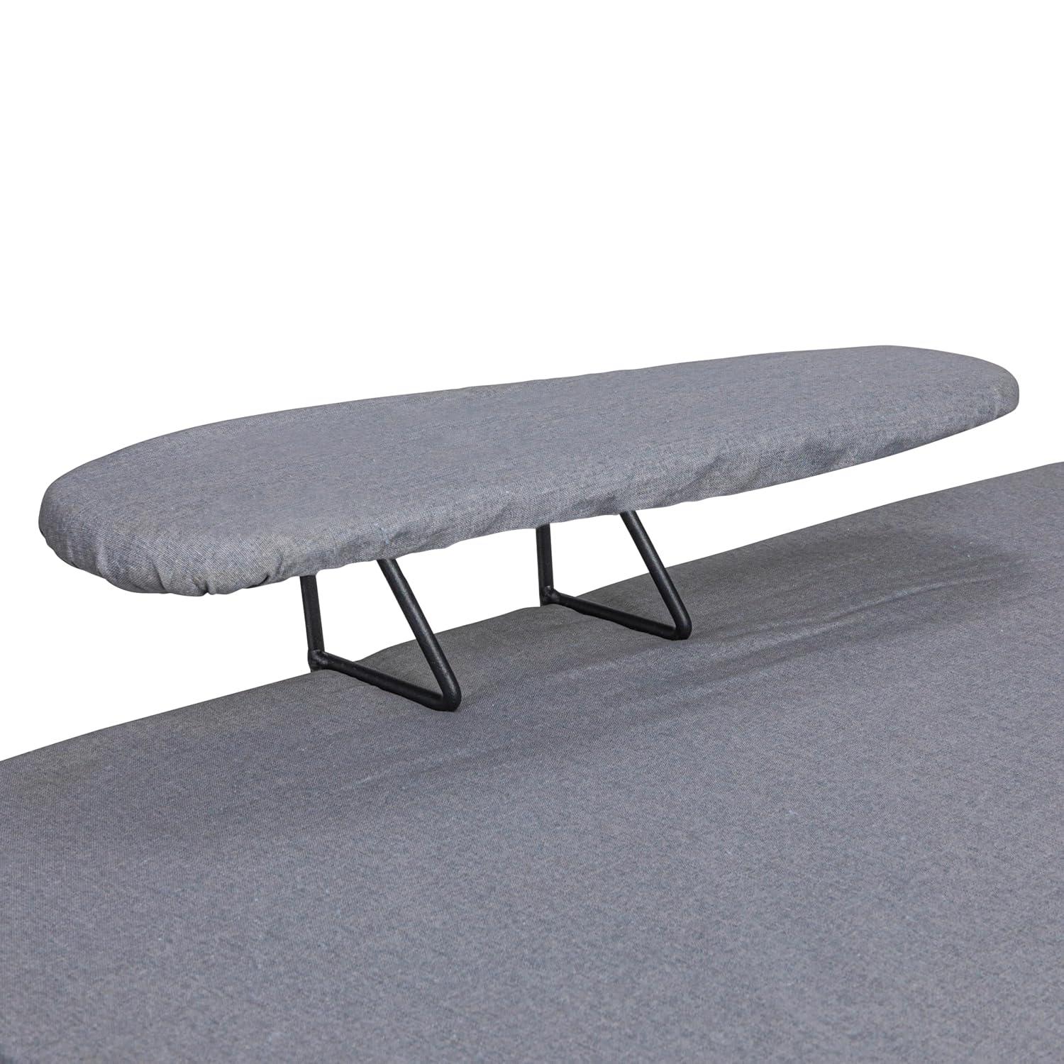 Household Essentials Wide Mega Ironing Board 4-Leg Matte Black Frame Gray Cover: Collapsible Metal, 59" x 18.75", 18.44 lbs