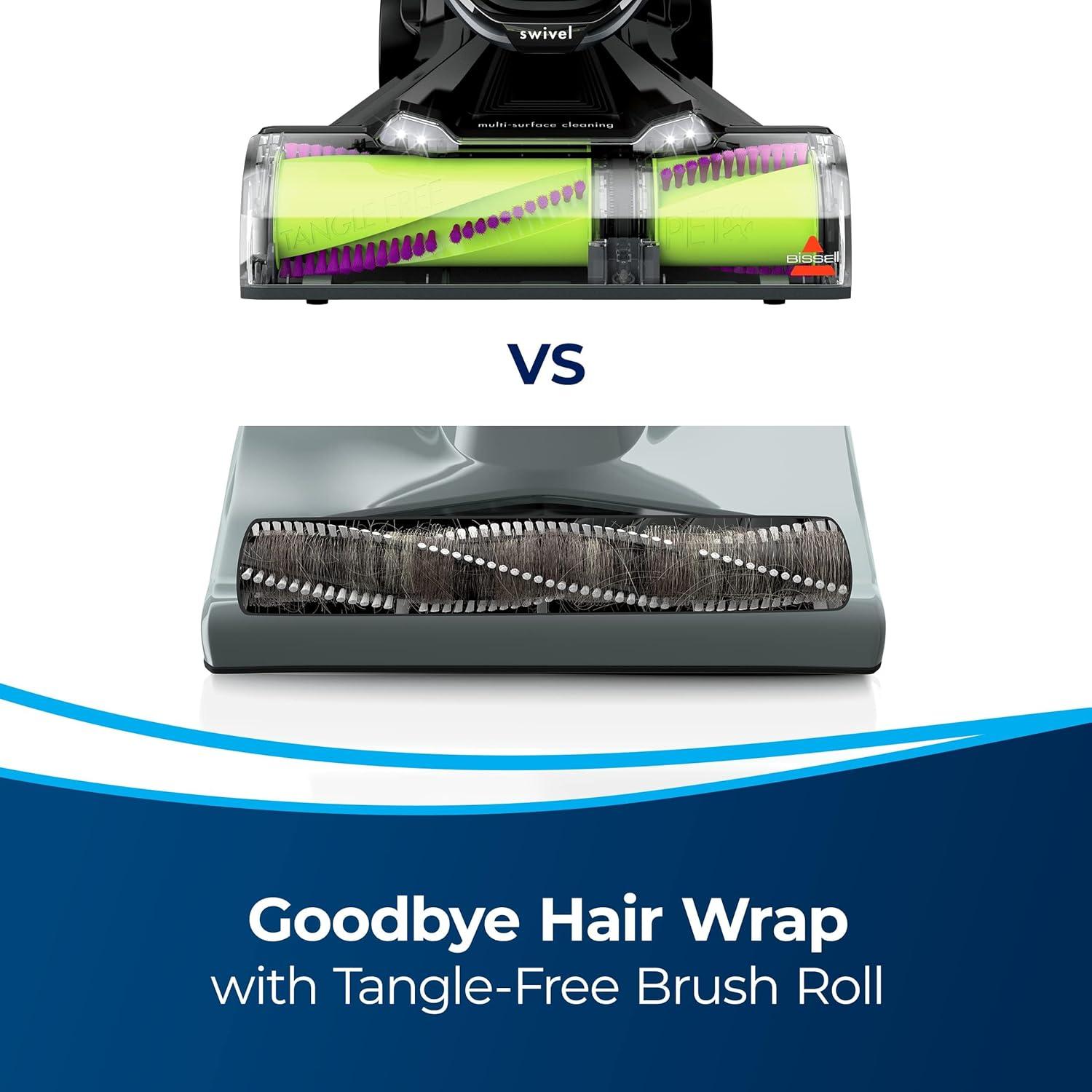 BISSELL 24613 BISSELL Pet Hair Eraser Turbo Plus Lightweight Vacuum, Tangle-Free Brush Roll, Powerful Pet Hair Pick-up 24613