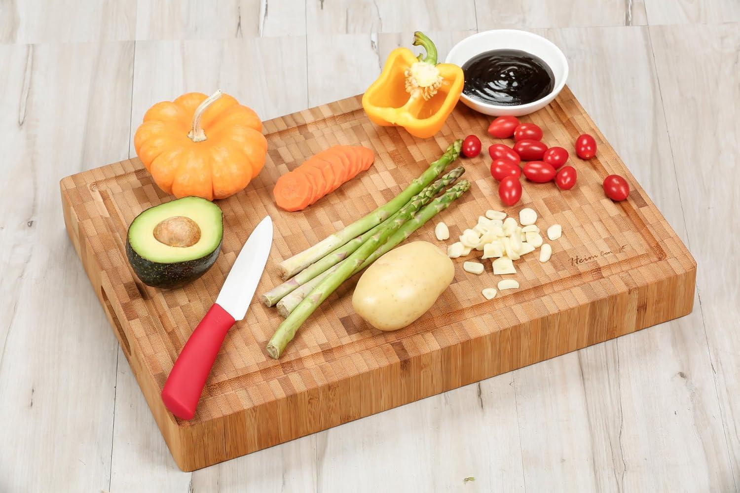 Heim Concept Organic Bamboo Cutting Boards for Kitchen Extra Large Chopping Board with Juicy Groove Perfect for Meat, Vegetables, Fruits, Cheese