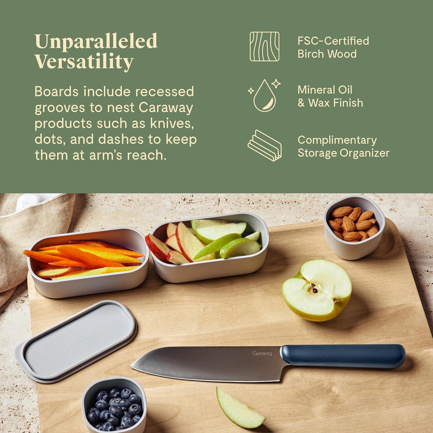 Caraway Birch Wood 4-Piece Cutting Board Set