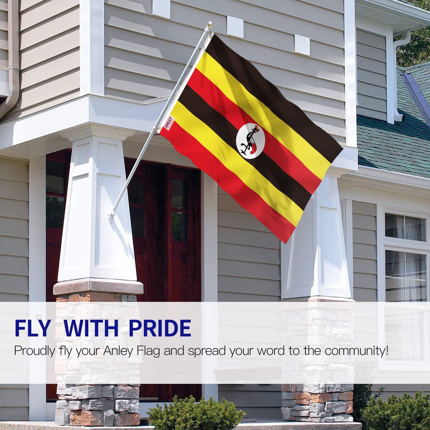 ANLEY Fly Breeze 3x5 Feet Uganda Flag - Vivid Color and Fade Proof - Canvas Header and Double Stitched - Republic of Uganda Flags Polyester with Brass Grommets 3 X 5 Ft