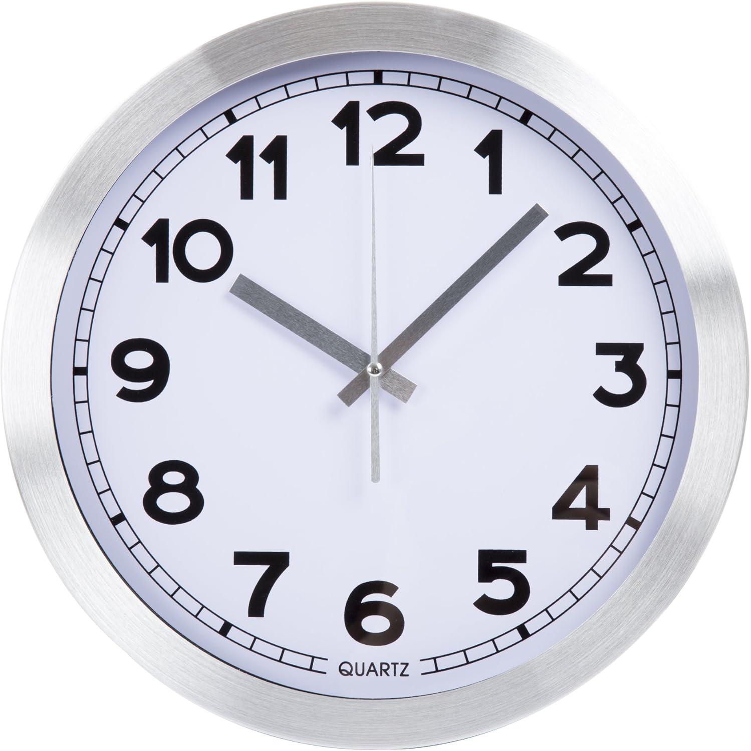 Everyday Home 12 Inch Brushed Aluminum Wall Clock