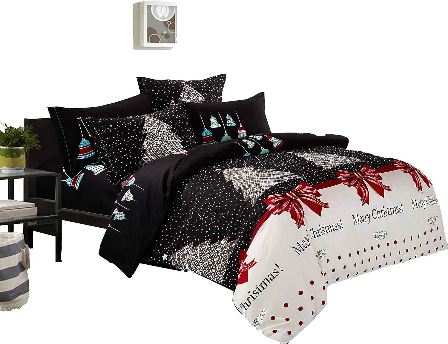 Swanson Beddings Christmas 3pc Duvet Bedding Set: Duvet Cover and Two Pillow Shams (Queen) (NO comforter included)