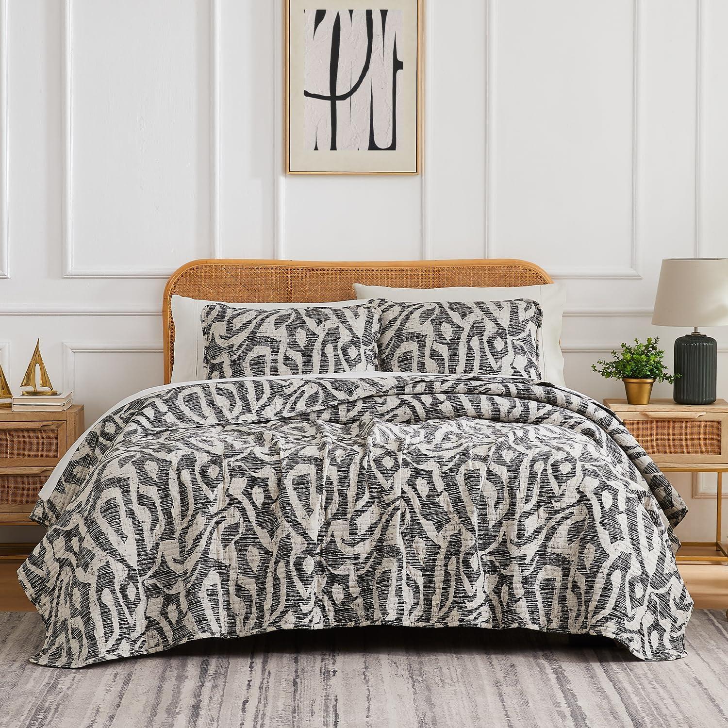 Southshore Fine Living Oversized Khari Lightweight 3-Piece Quilt Set Rust Full / Queen