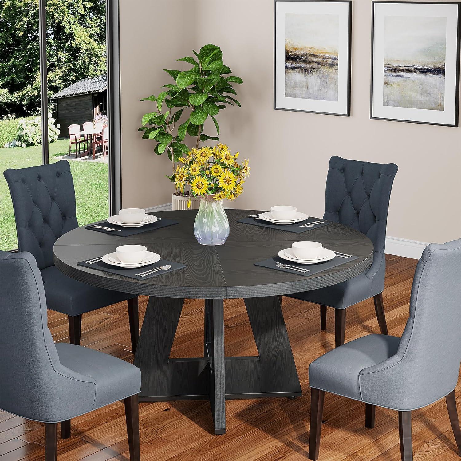 Tribesigns 47 Inch Round Dining Table for 4 people