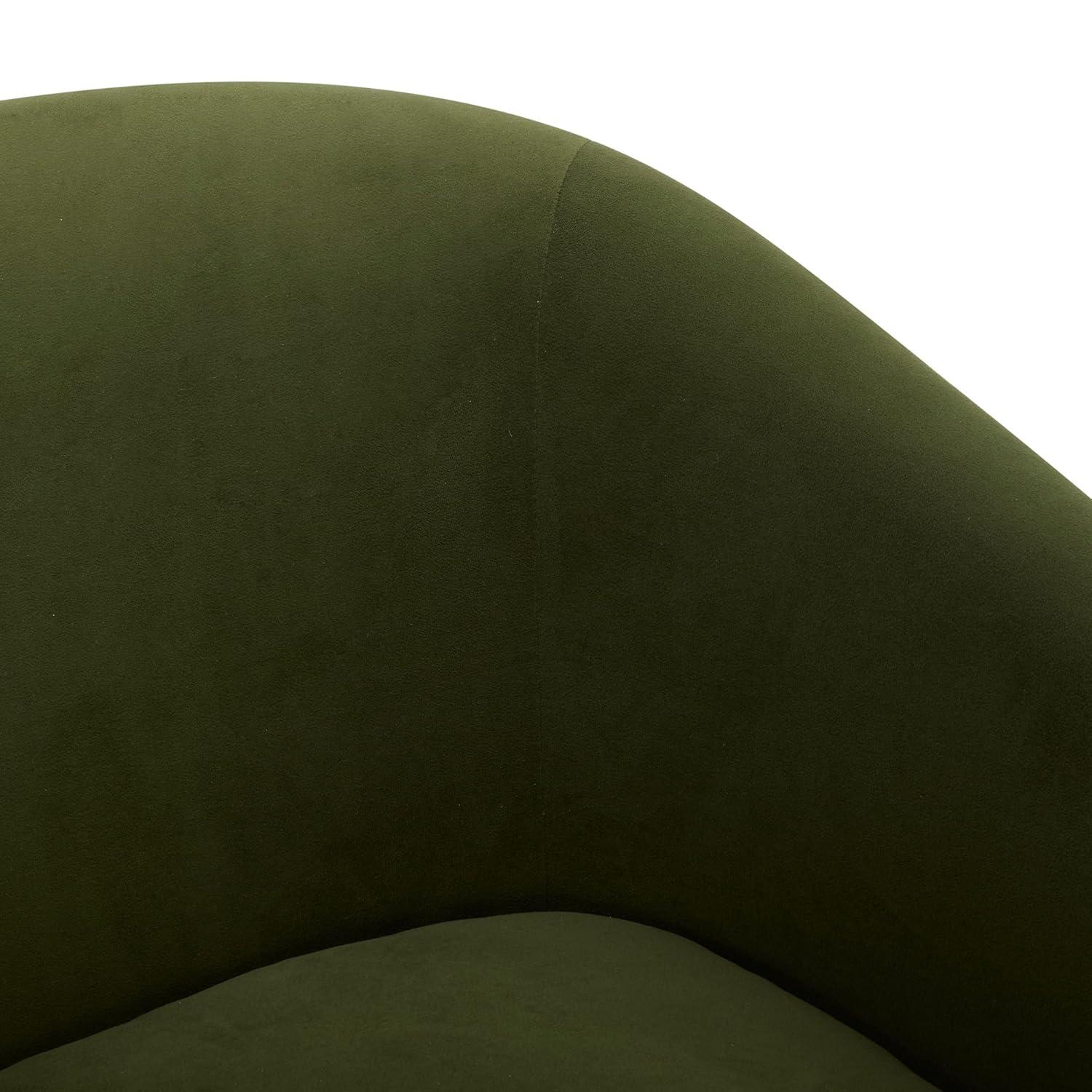 CHITA Swivel Accent Chair Velvet, Round Barrel Arm Chair Living Room, Forest Green