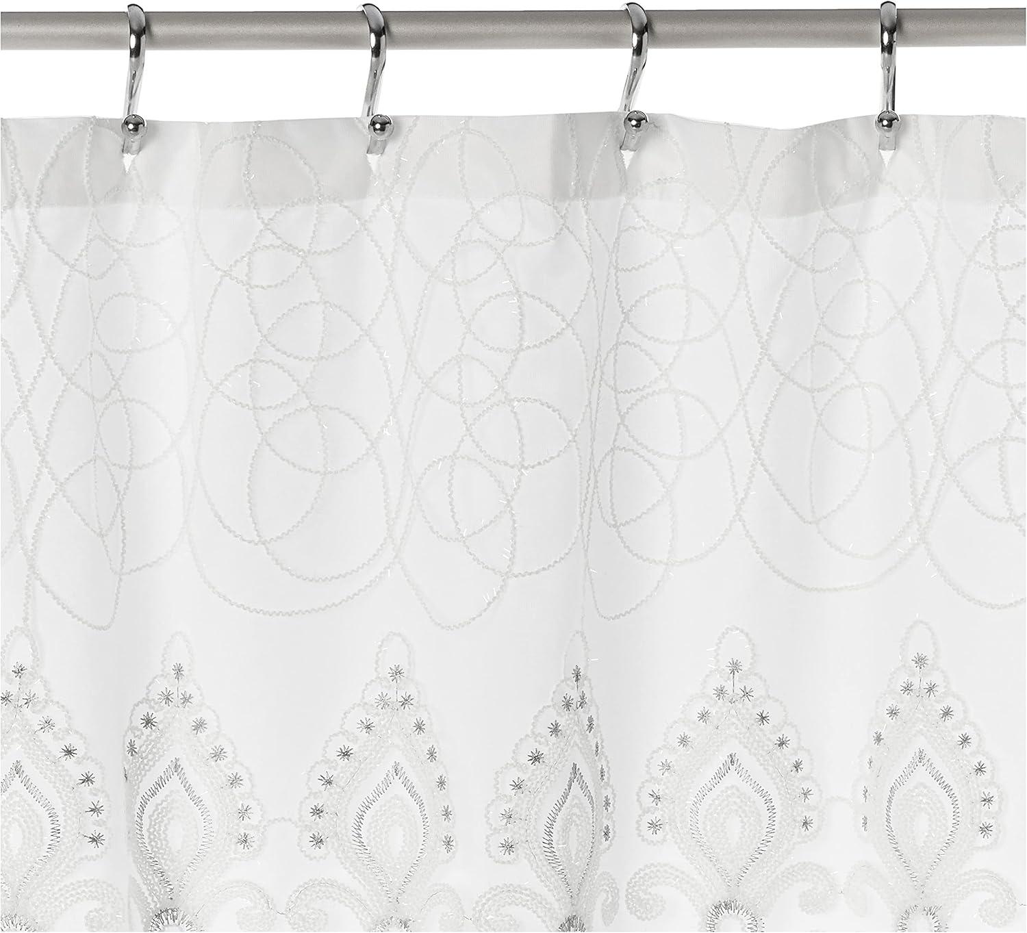 Popular Bath Monaco, Shower Curtain, White