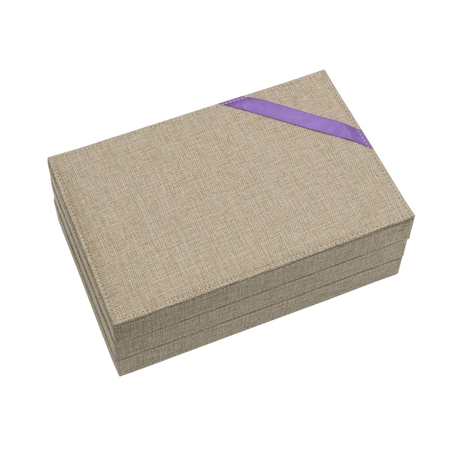 Household Essentials 3pc Stacking Jewelry Trays Graphite Linen: Stackable Jewelry Organizer & Storage, Gray, Adult Use