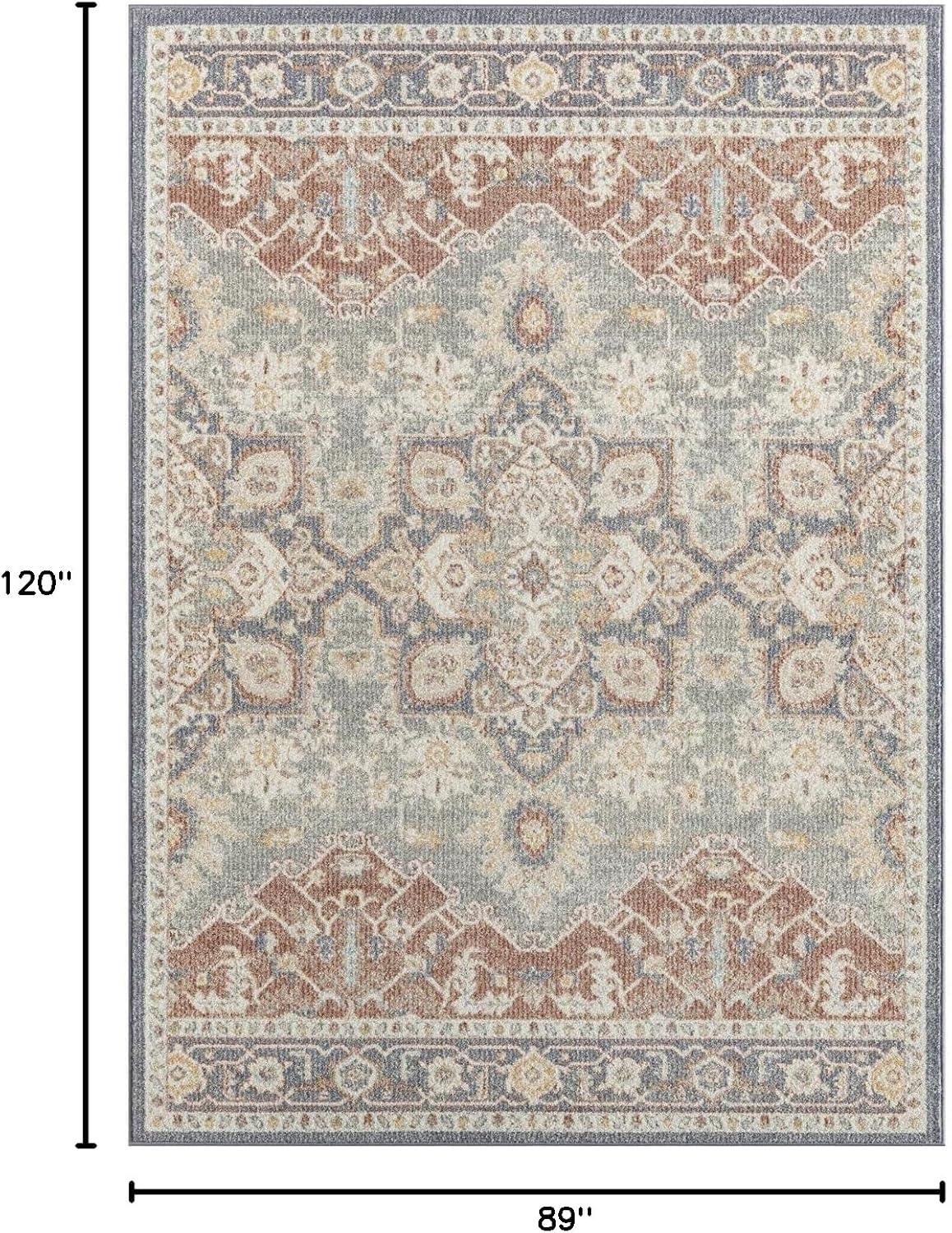 Luxe Weavers Floral Oriental Ivory 8x10 Area Rug