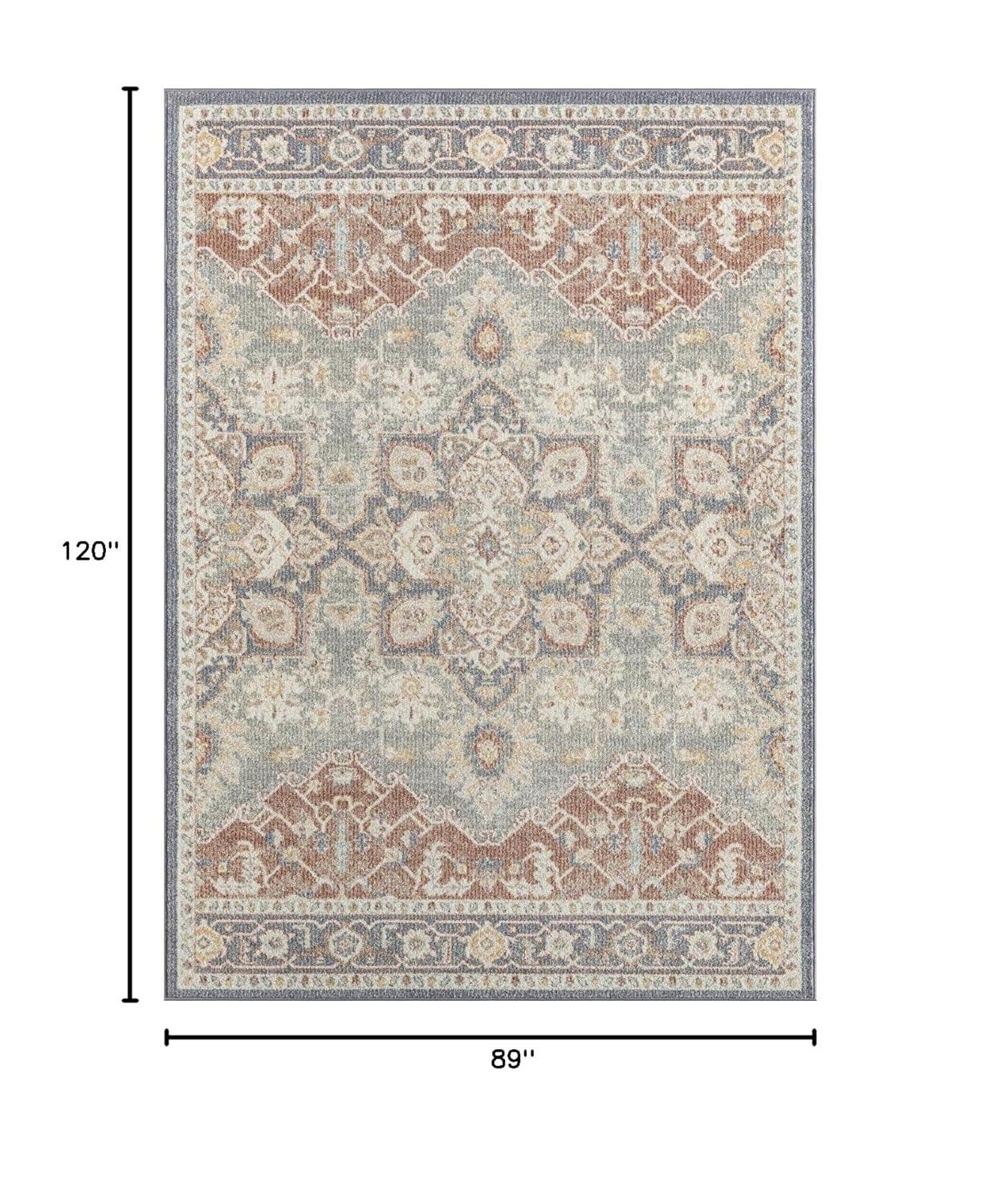 Luxe Weavers Floral Oriental Ivory 8x10 Area Rug