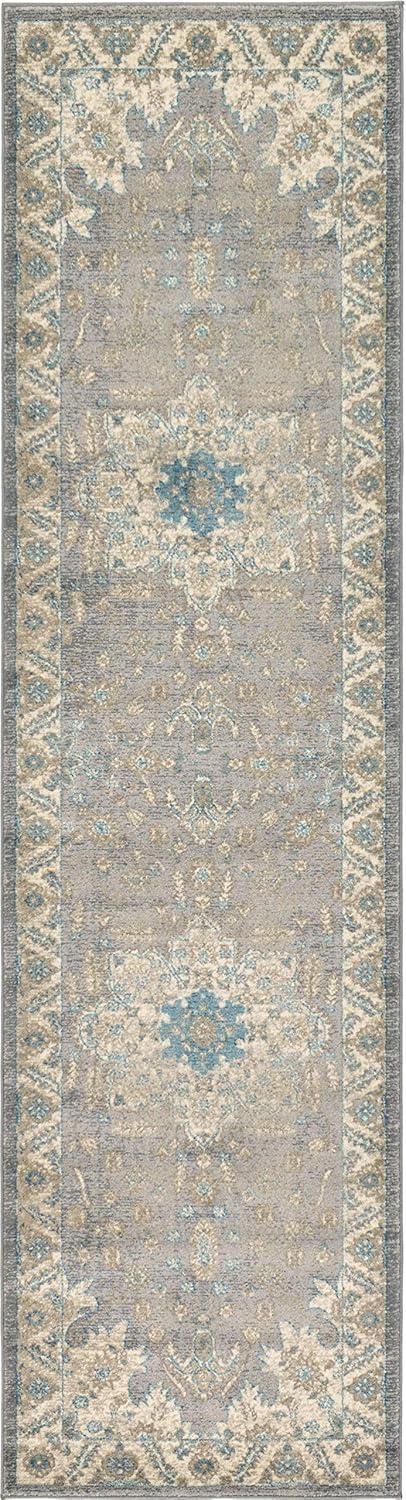 Unique Loom 2' 7 x 10' 0 Runner Gray Salzburg Altstadt Area Rug