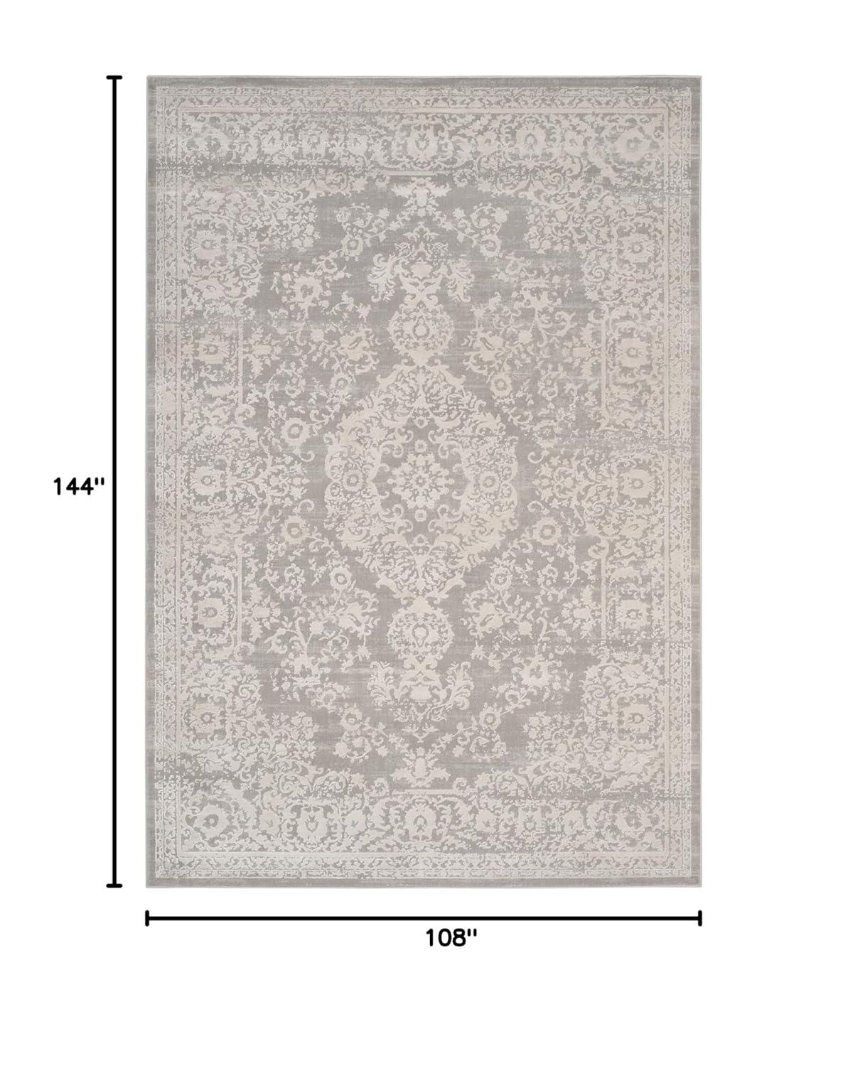 SAFAVIEH Princeton Weldon Floral Bordered Area Rug, Grey/Beige, 9' x 12'
