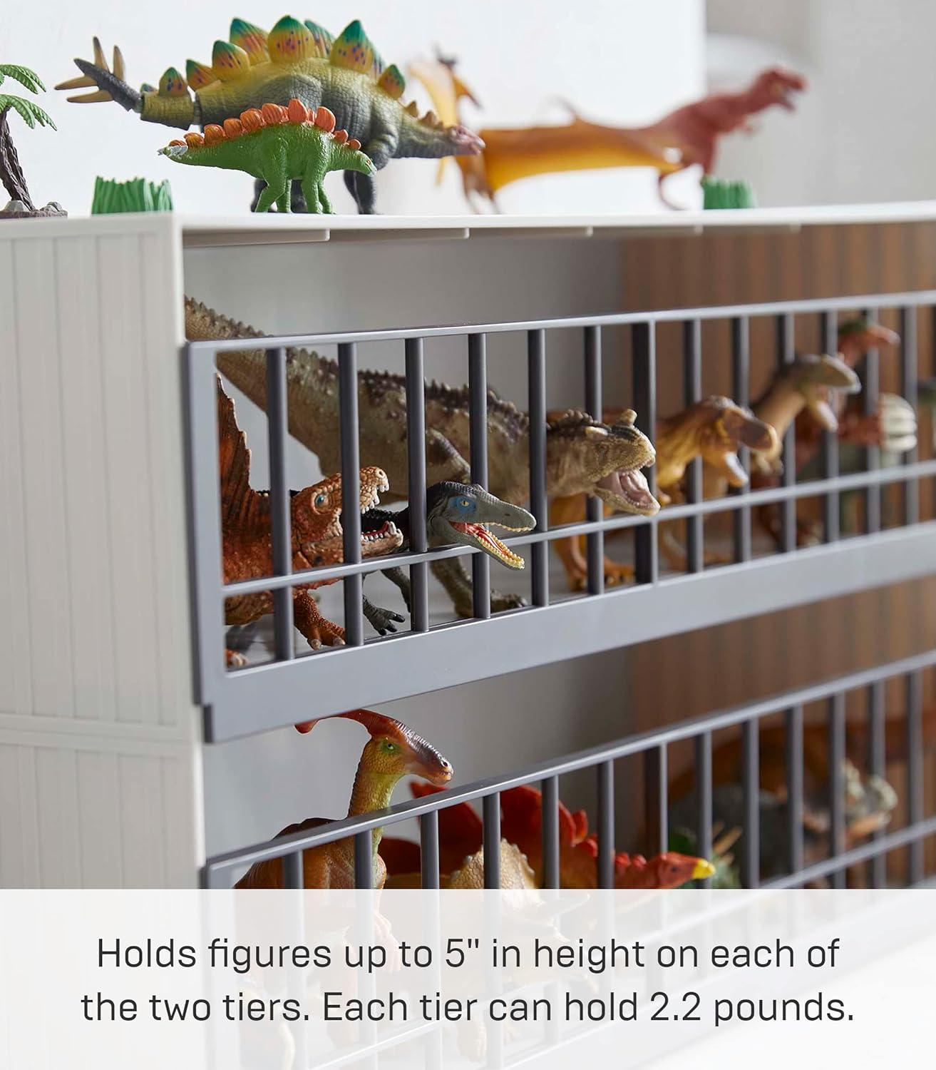 Yamazaki Home Yamazaki Home Two-Tier Toy Dinosaur and Animal Display Storage Rack, Children's Toy Bin Organizer