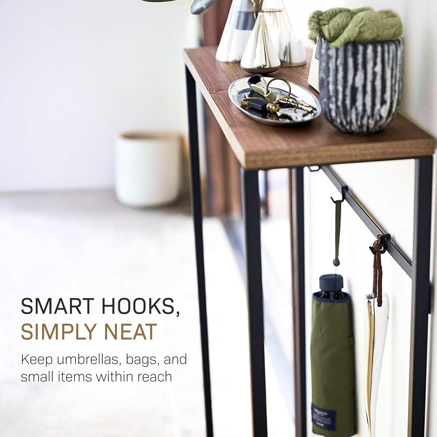 Yamazaki Home Tower Modern Slim Console Table, Metal And Wood Skinny Hallway Table, 32" - Steel