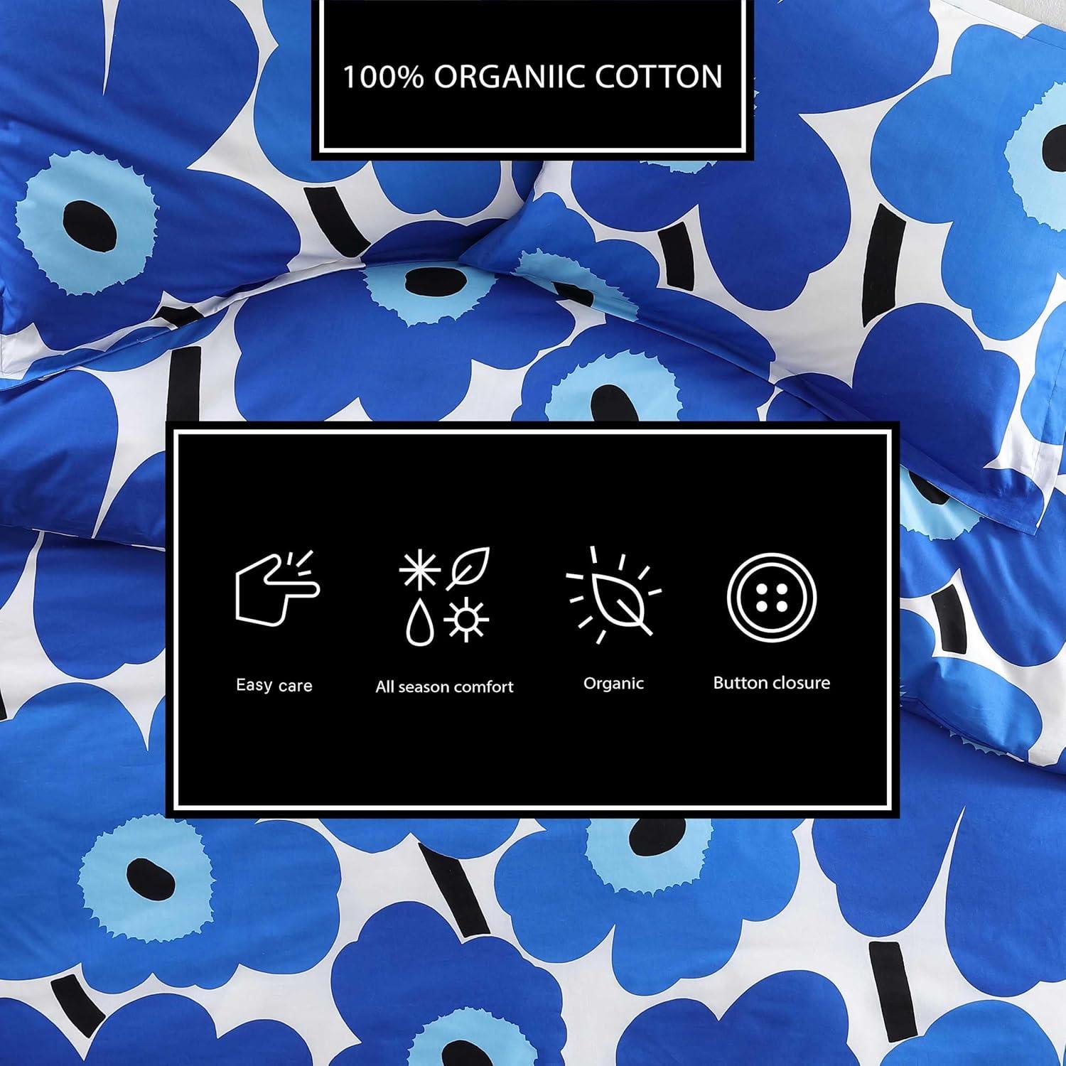 Marimekko Unikko Blue Cotton Duvet Cover Set