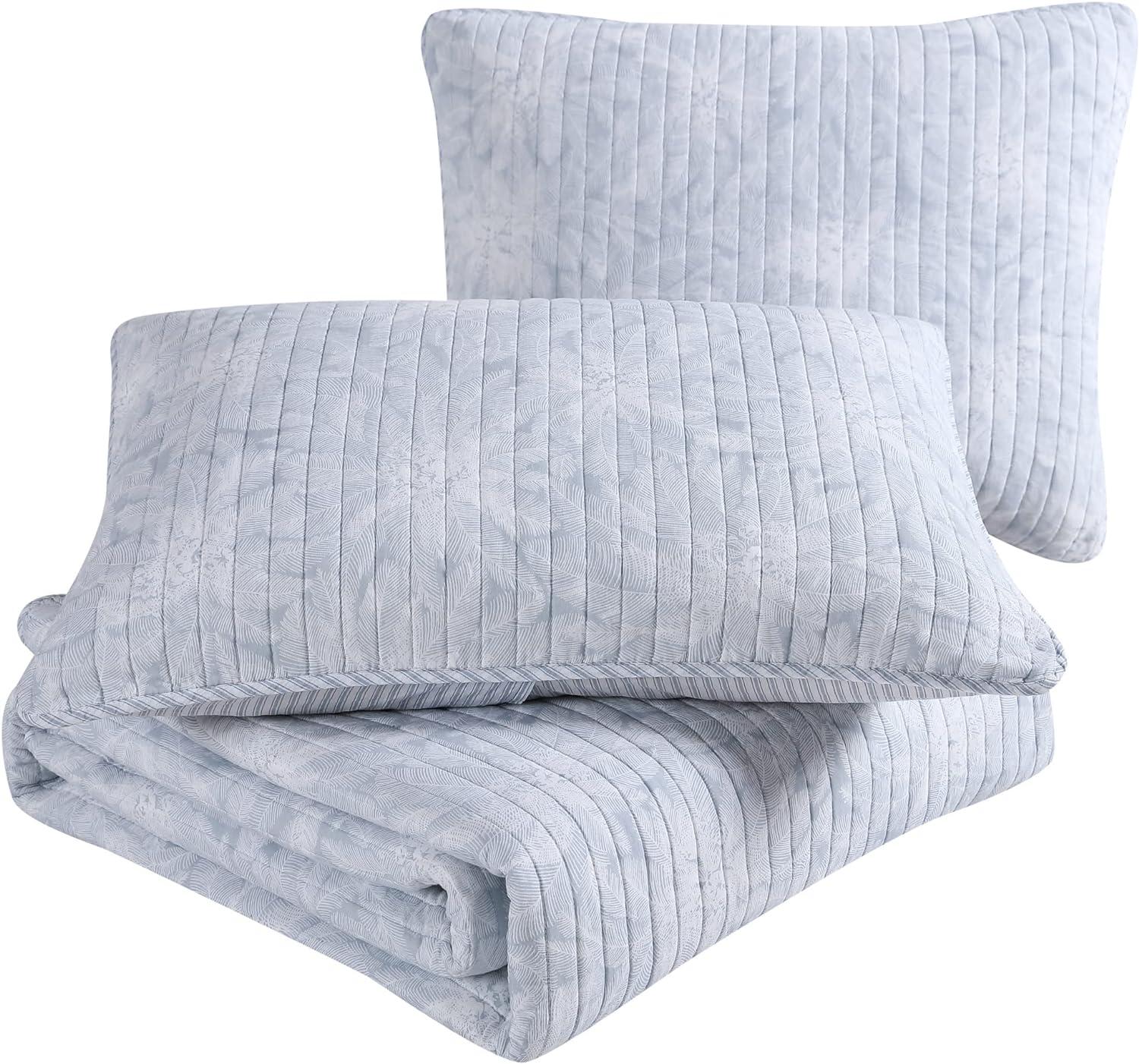 Makena Blue Cotton Reversible Full Quilt Set