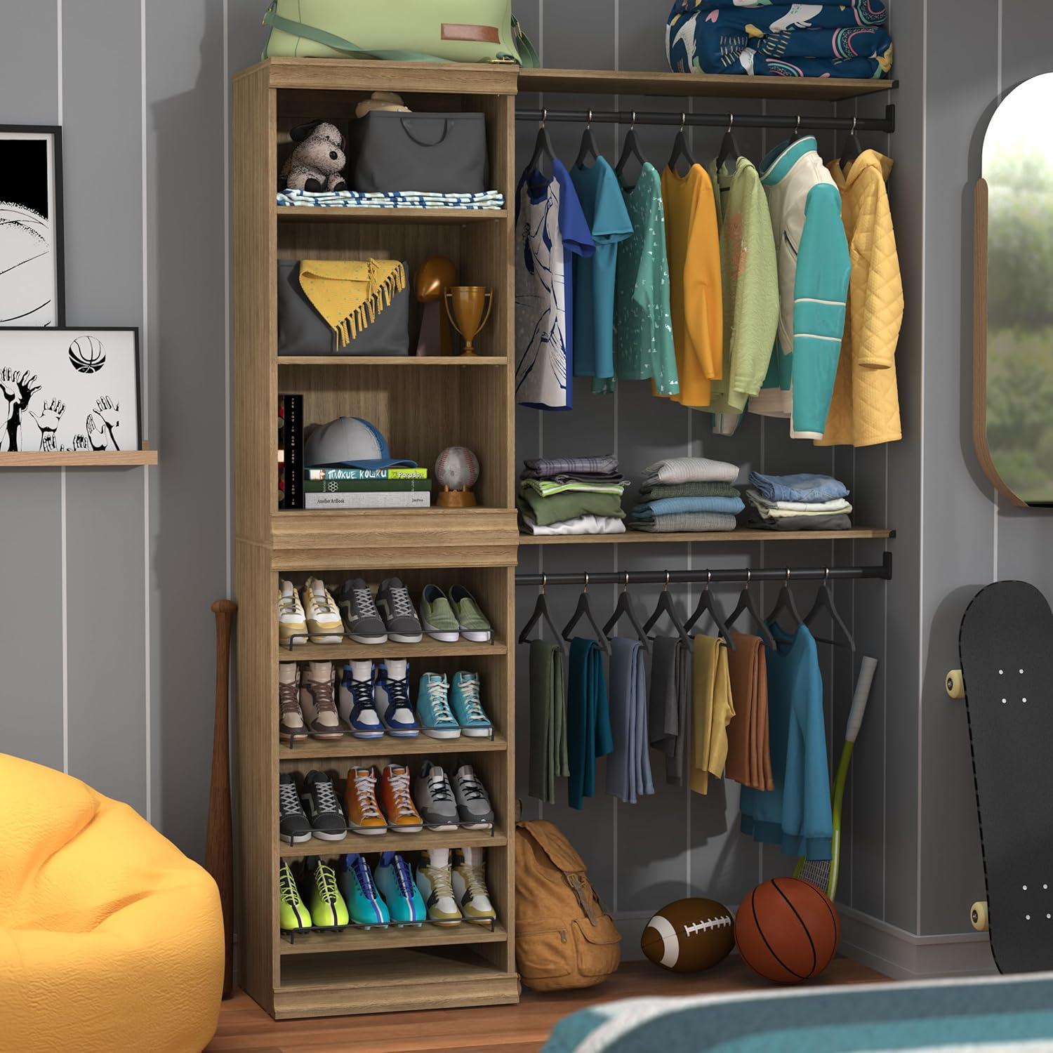 Modular Storage 21.38" W Shoe Shelf Unit with 4 Shelves