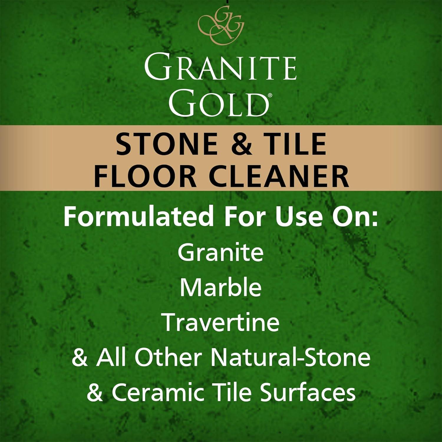 Granite Gold Stone And Tile Floor Cleaner - No-Rinse Deep Cleaning Granite, Marble, Travertine, Ceramic Solution - 32 Ounces (Packaging may vary)