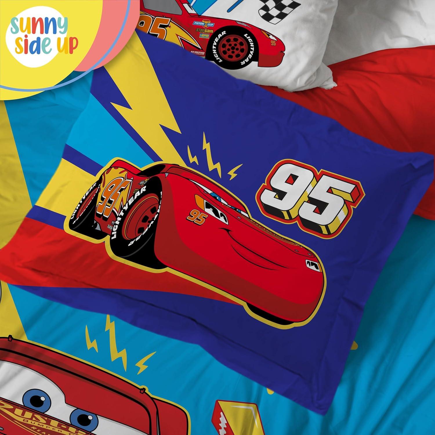 Sunny Side Up Disney Pixar Cars 7 Piece Full Size Bed Set with Sham