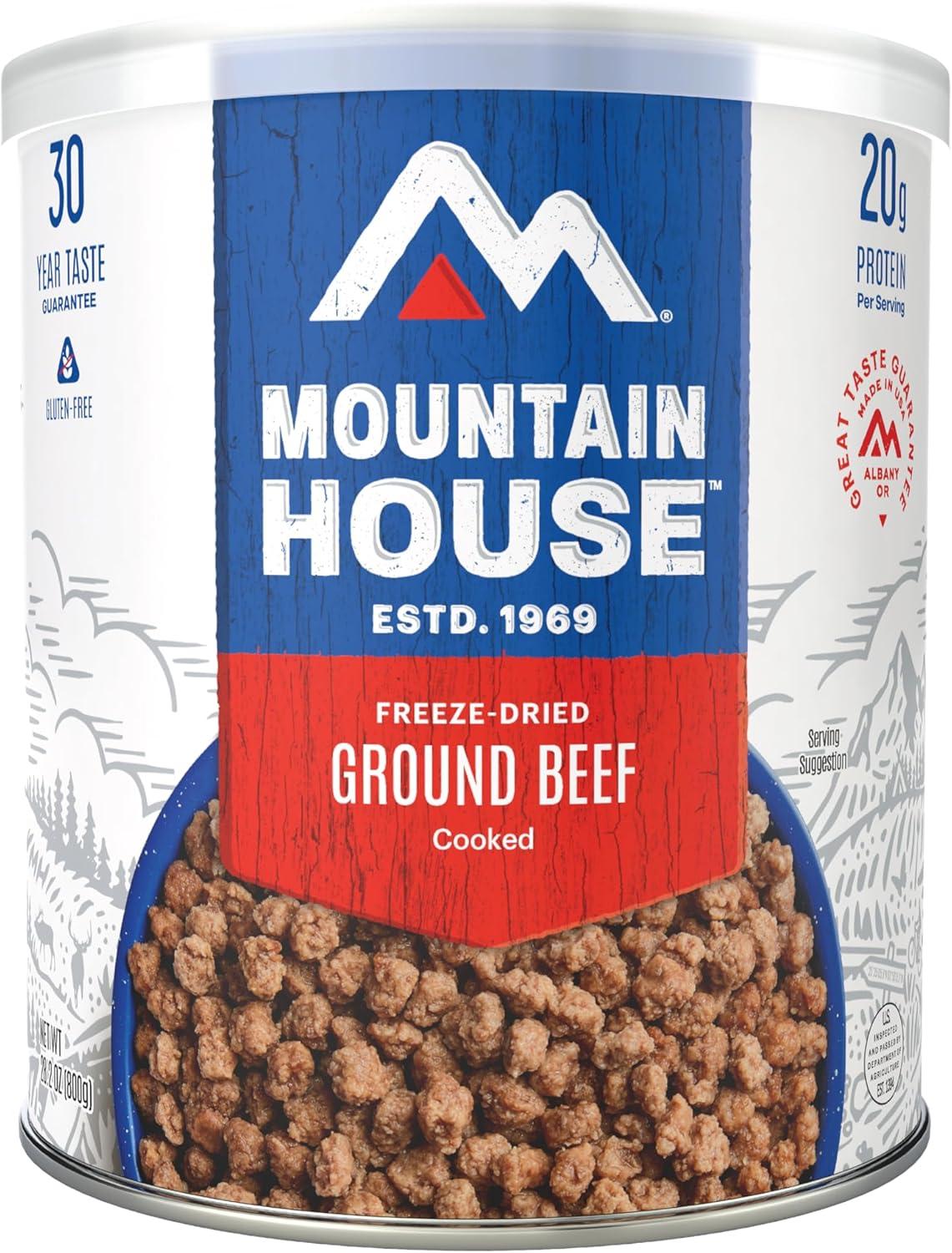 Mountain House Freeze-Dried Cooked Ground Beef Can