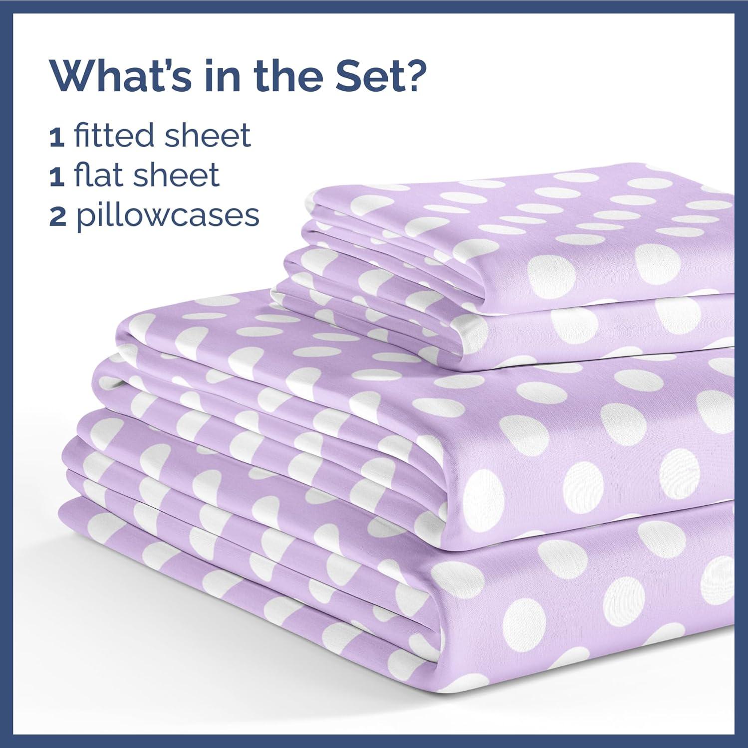 CGK Linens 4 Piece Kids Microfiber Sheet Set - Wrinkle Free - Cute, Cozy, Soft