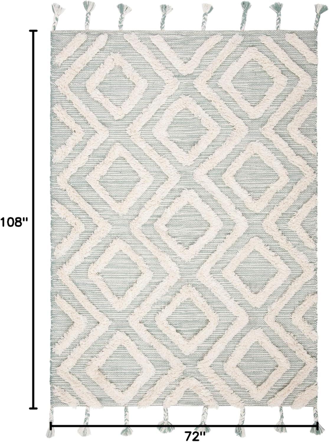Kenya KNY331 Hand Tufted Area Rug - Aqua/Ivory - 6'x9' - Safavieh.