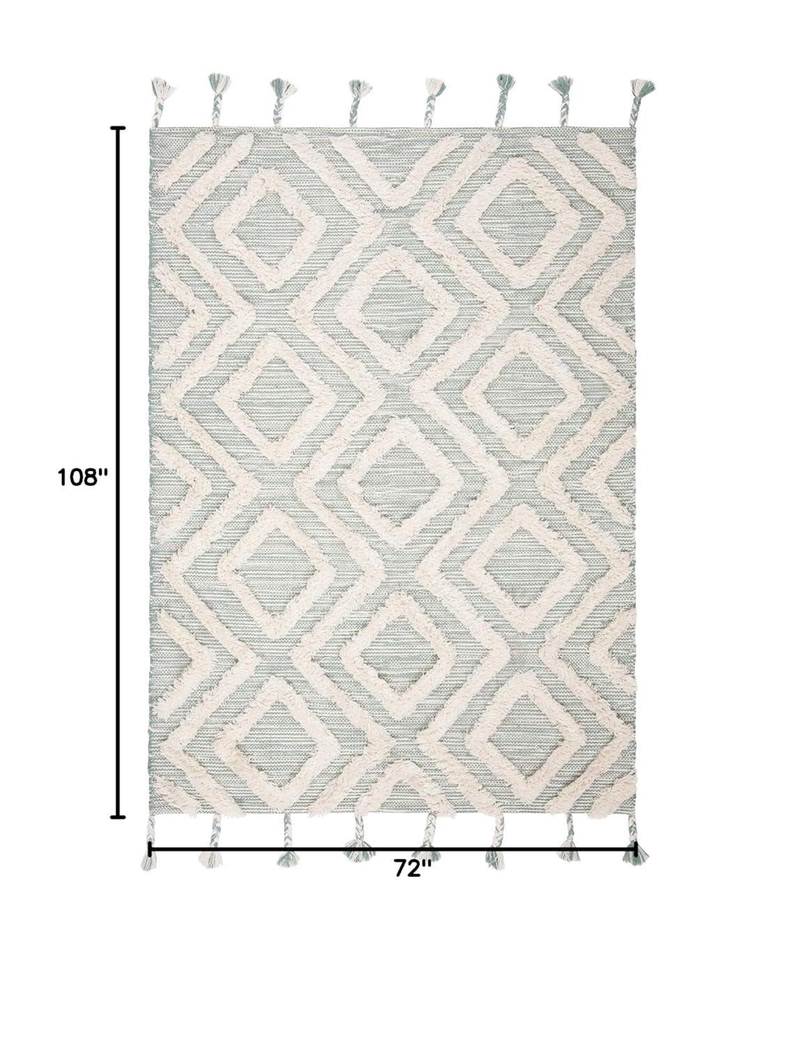 Kenya KNY331 Hand Tufted Area Rug - Aqua/Ivory - 6'x9' - Safavieh.