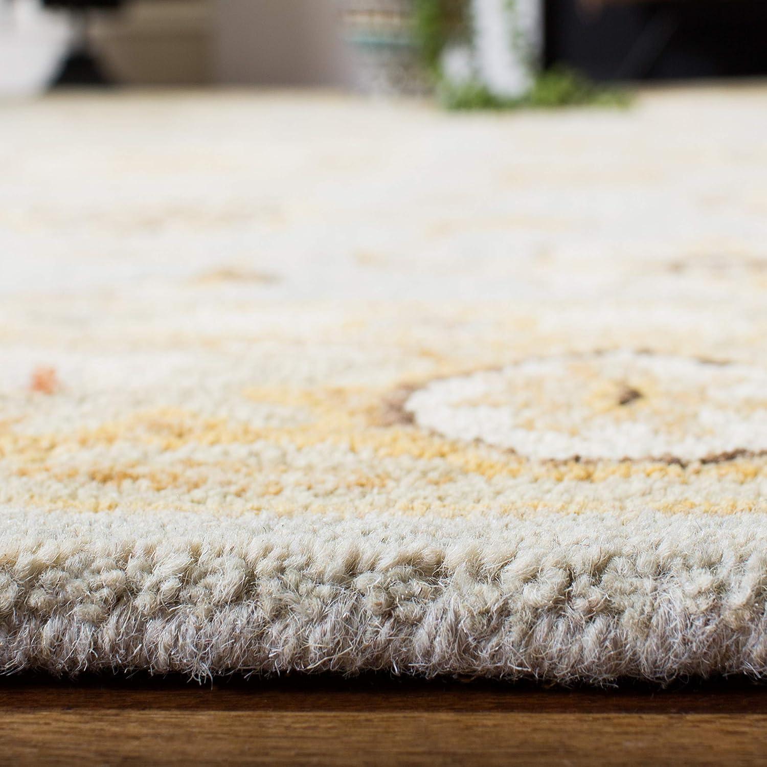 SAFAVIEH Anatolia Sherman Floral Wool Runner Rug, Brown/Taupe, 2'3" x 8'