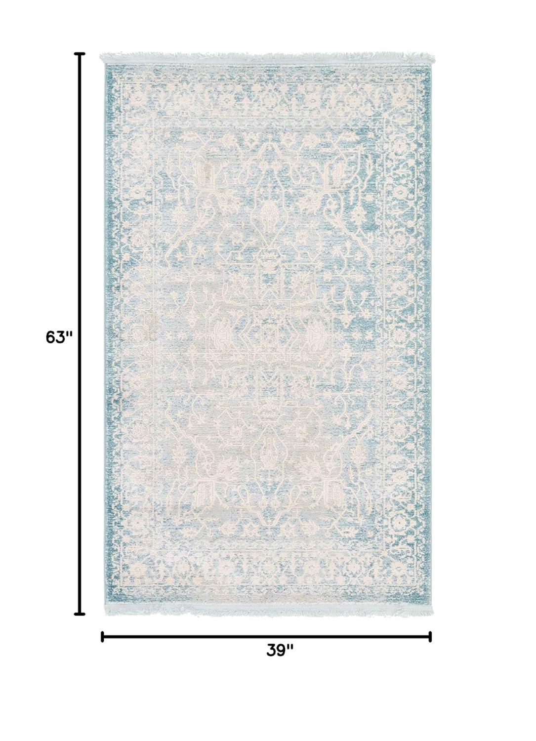 Unique Loom New Classical Collection Area Rug - Olympia (3' 3" x 5' 3" Rectangle Light Blue/Ivory)