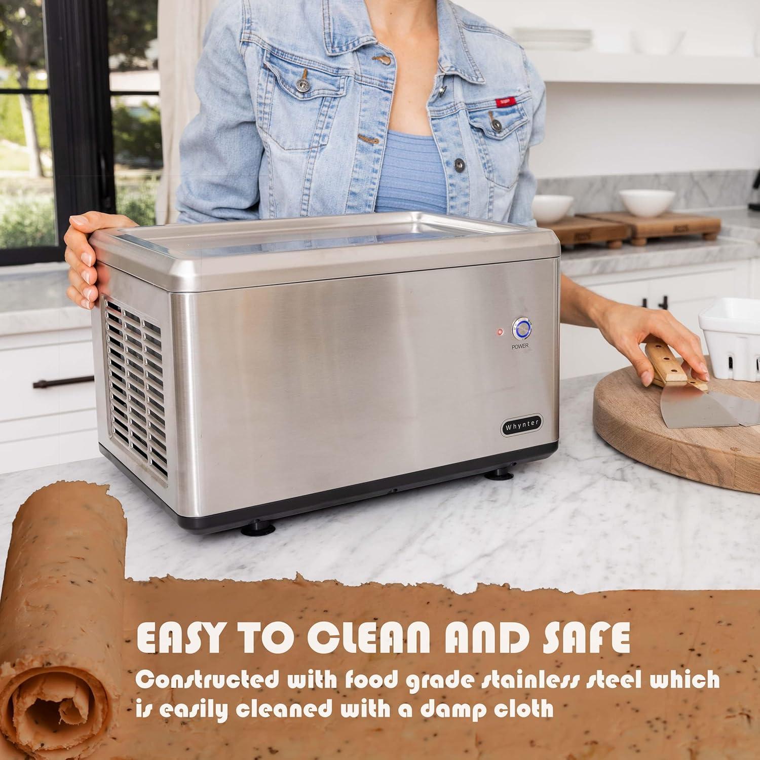 Whynter Whynter Portable Instant Ice Cream Maker Frozen Pan Roller in Stainless Steel