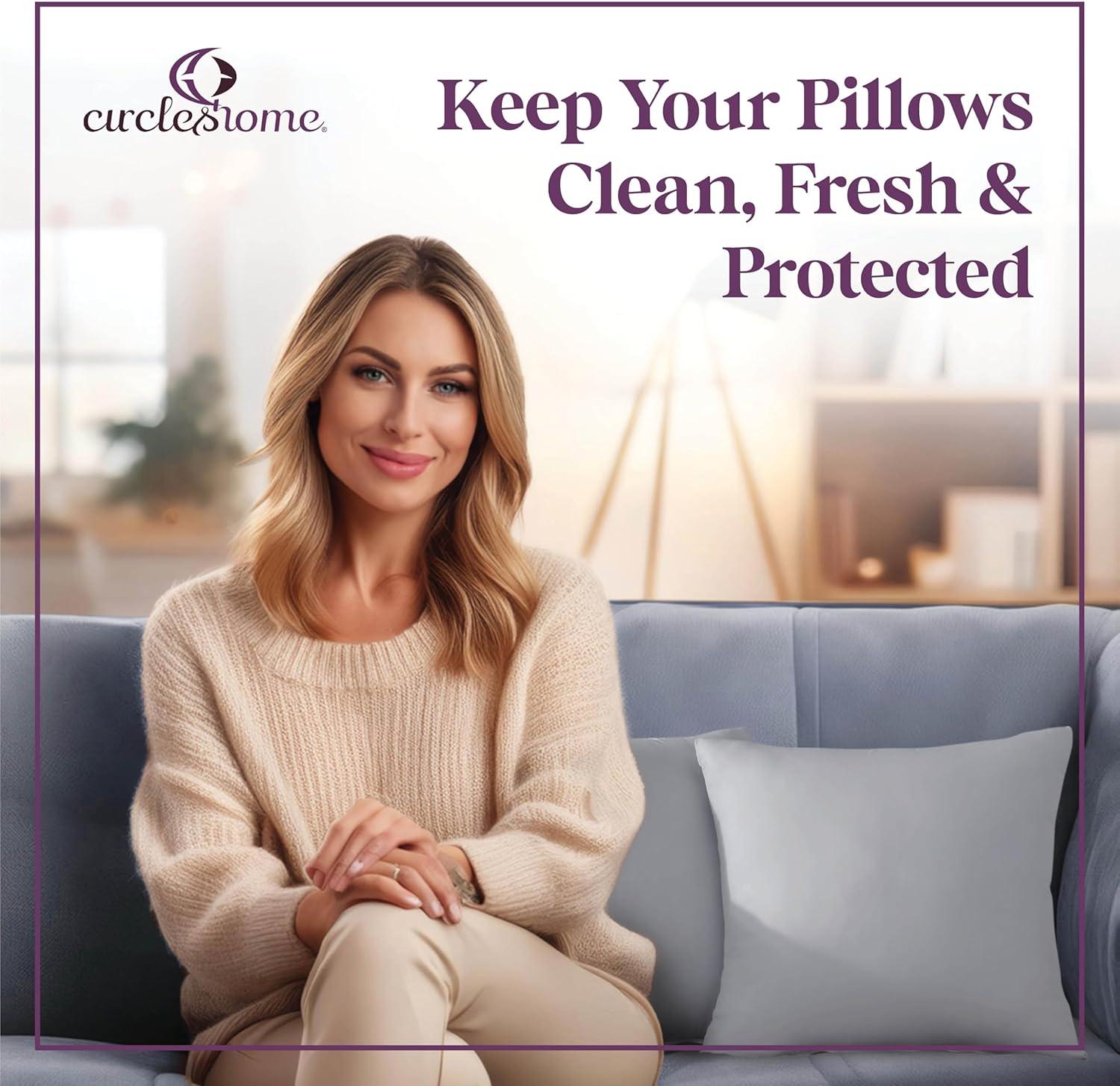 Circles Home, 100% Cotton Zippered Pillow Protector