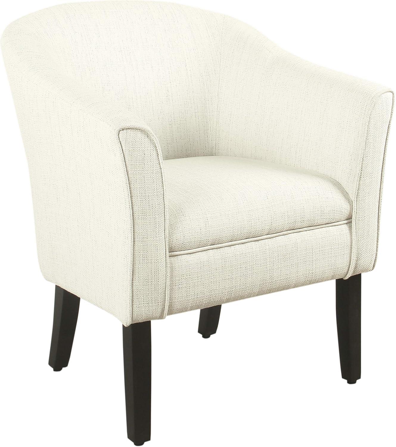 Modern White and Black Barrel Accent Chair