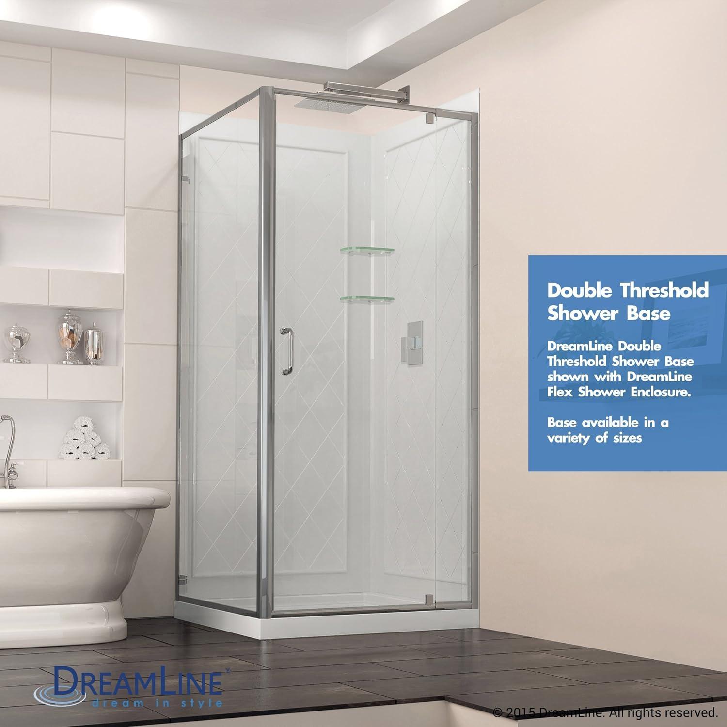 SlimLine 36" W x 36" D Double Threshold Shower Base