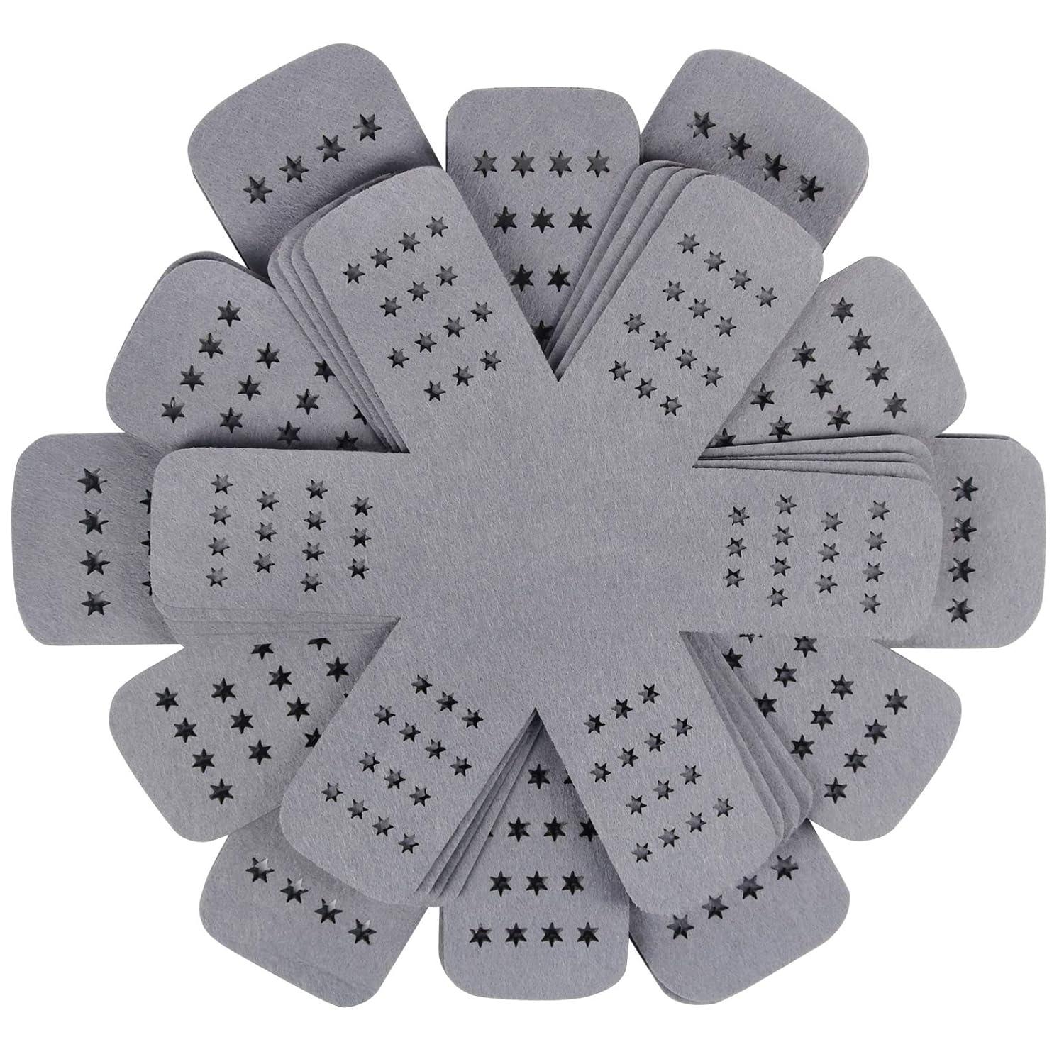 Gray Star-Shaped Polyester Felt Pan Protectors, Set of 12