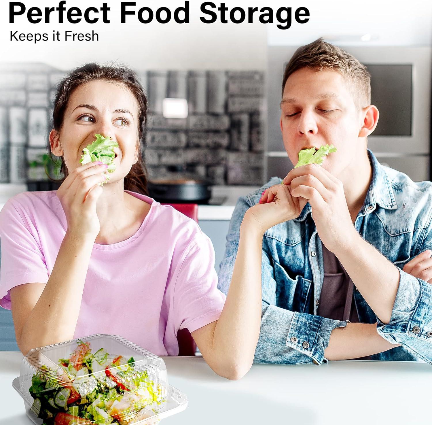 MT Products Clear Square Plastic Containers 5.25 x 5.26" x 3.2" - Pack of 40