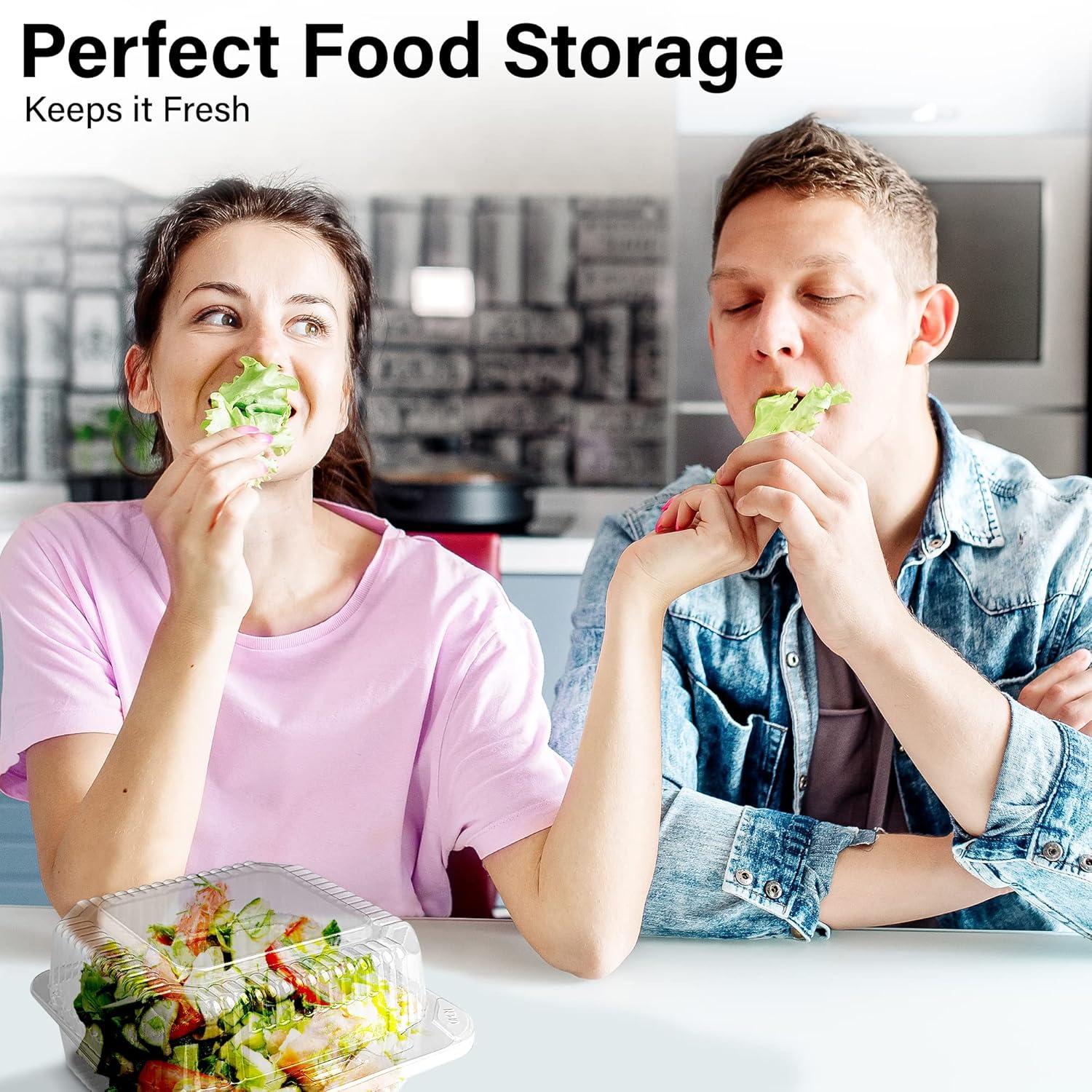 MT Products Clear Square Plastic Containers 5.25 x 5.26" x 3.2" - Pack of 40