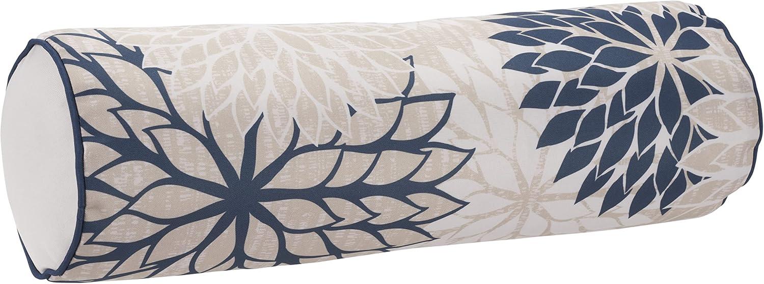 Mina Victory Aloha Indoor/Outdoor Ivory/Navy 6" x 20" Throw Pillow