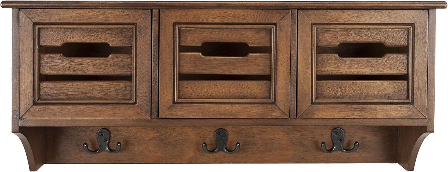 Leon Hanging 3 Drawer Wall Rack - Honey - Safavieh