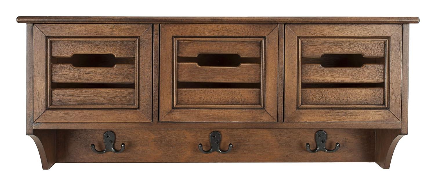 Leon Hanging 3 Drawer Wall Rack - Honey - Safavieh