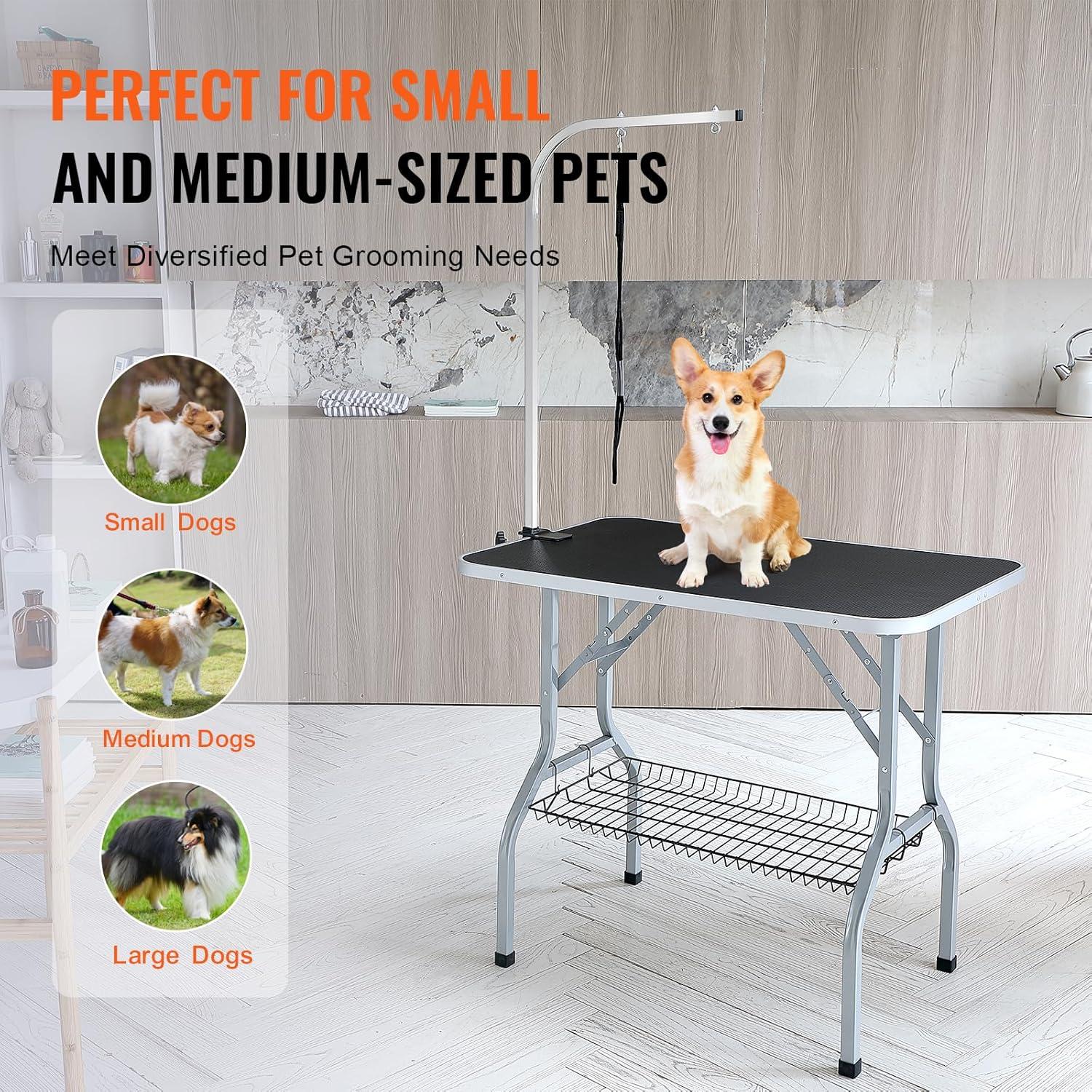 63'' H x 36'' W x 24'' D Metal Foldable Folding Grooming Table