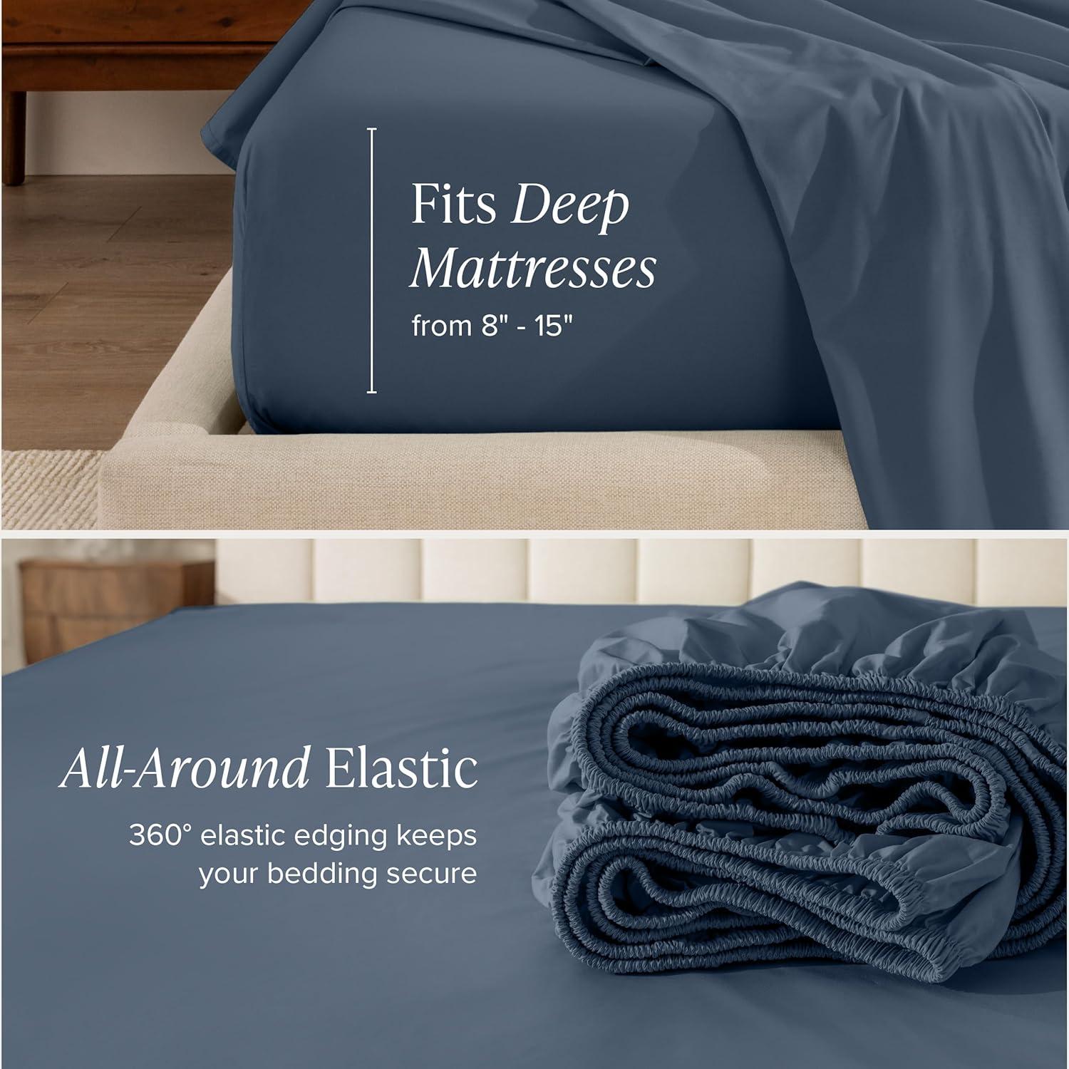 Bare Home 100% Cotton Percale Sheet Set