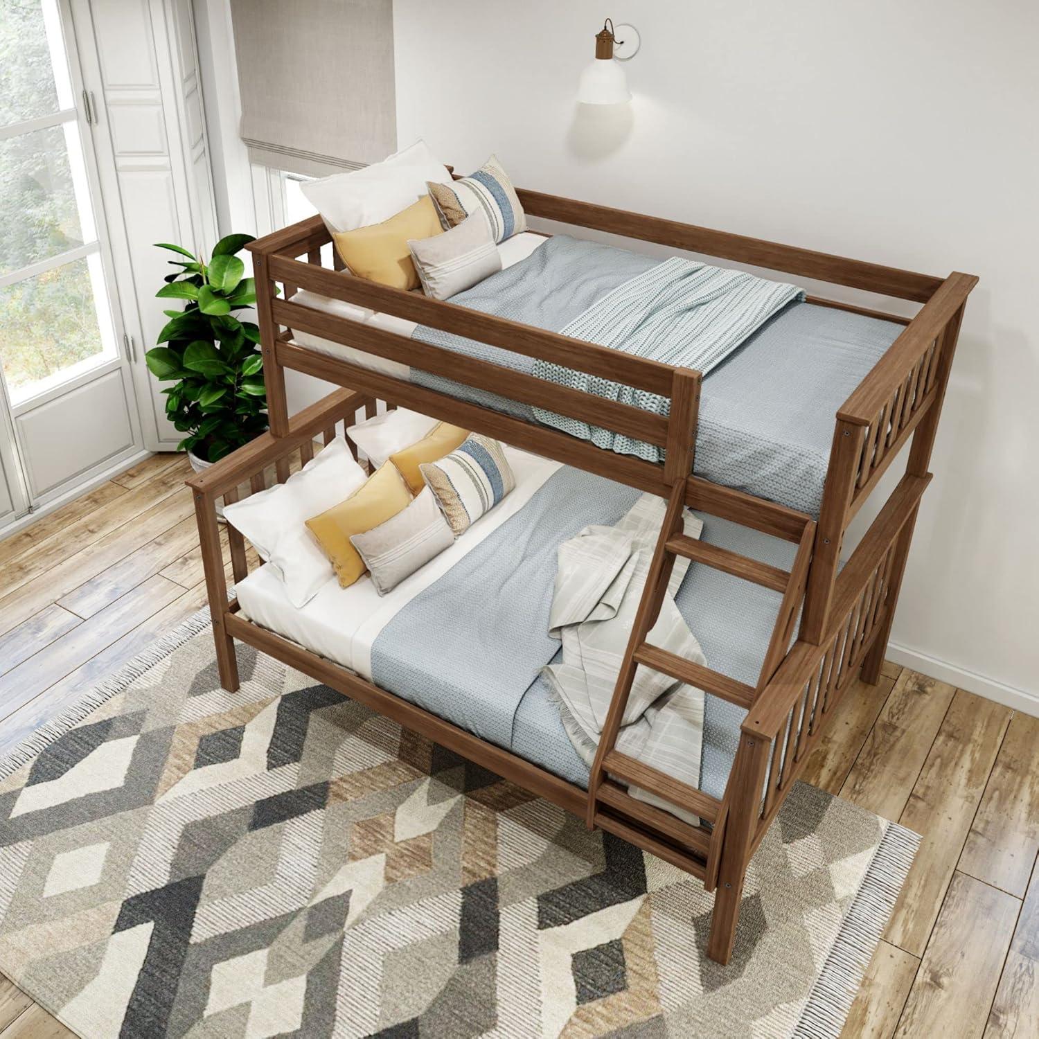 Plank+Beam Solid Wood Twin over Full Bunk Bed, No Box Spring Needed