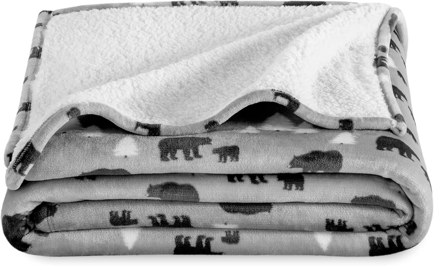 Kodiak Sherpa Fleece Reversible Throw - Soft & Lightweight