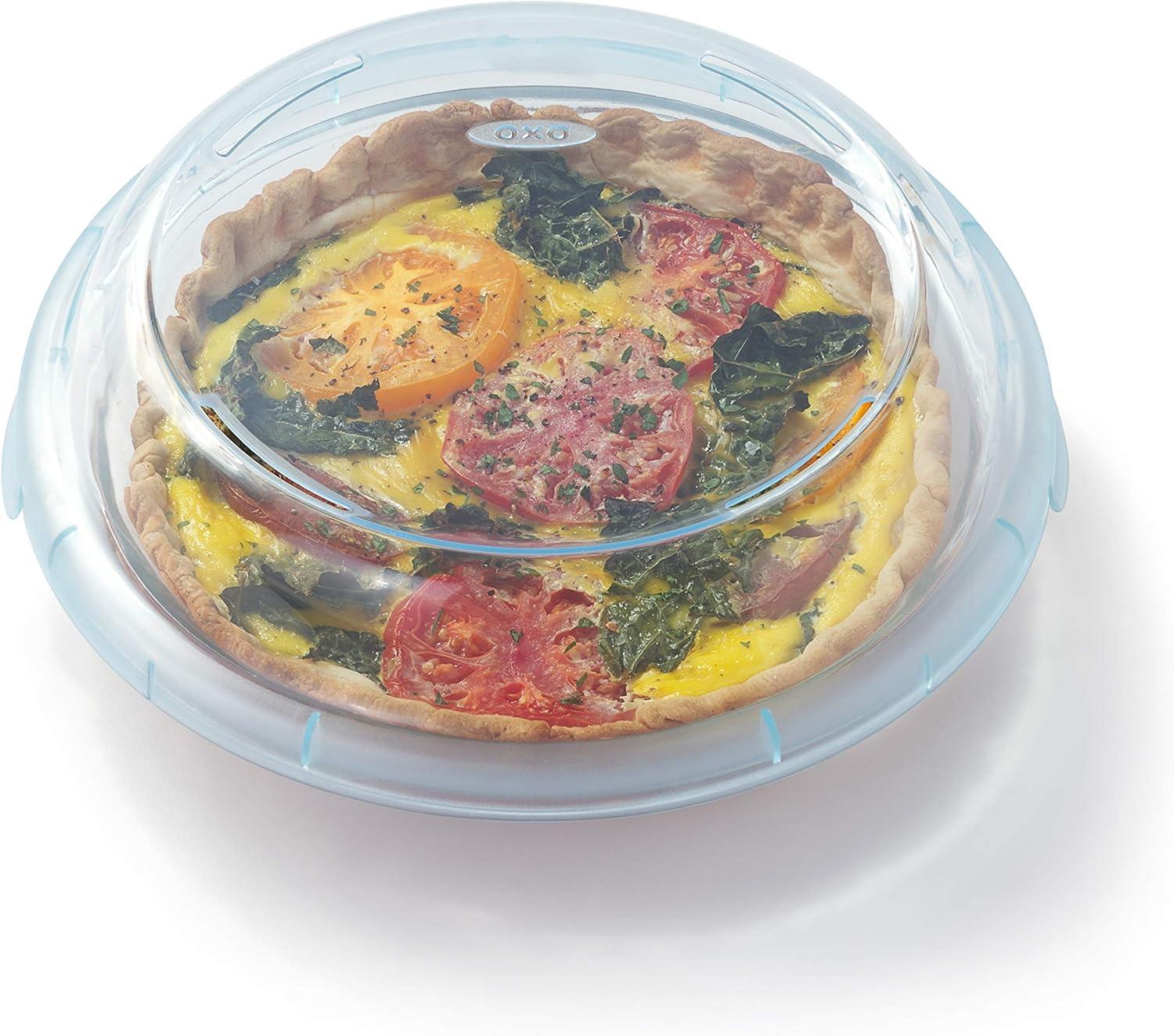 9-Inch Clear Glass Pie Plate with BPA-Free Lid