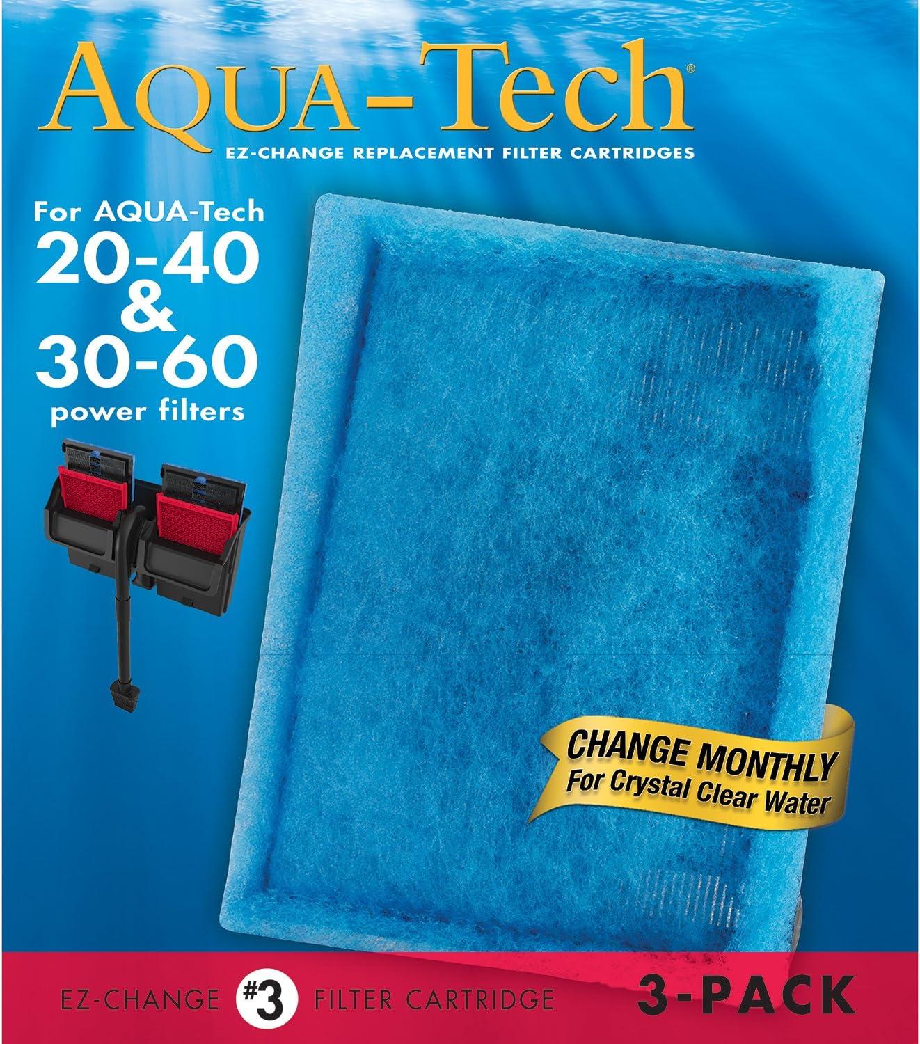 Aqua-Tech EZ Change Replacement Carbon Filter Cartridges for Aquariums, #3 Size, 3 Count