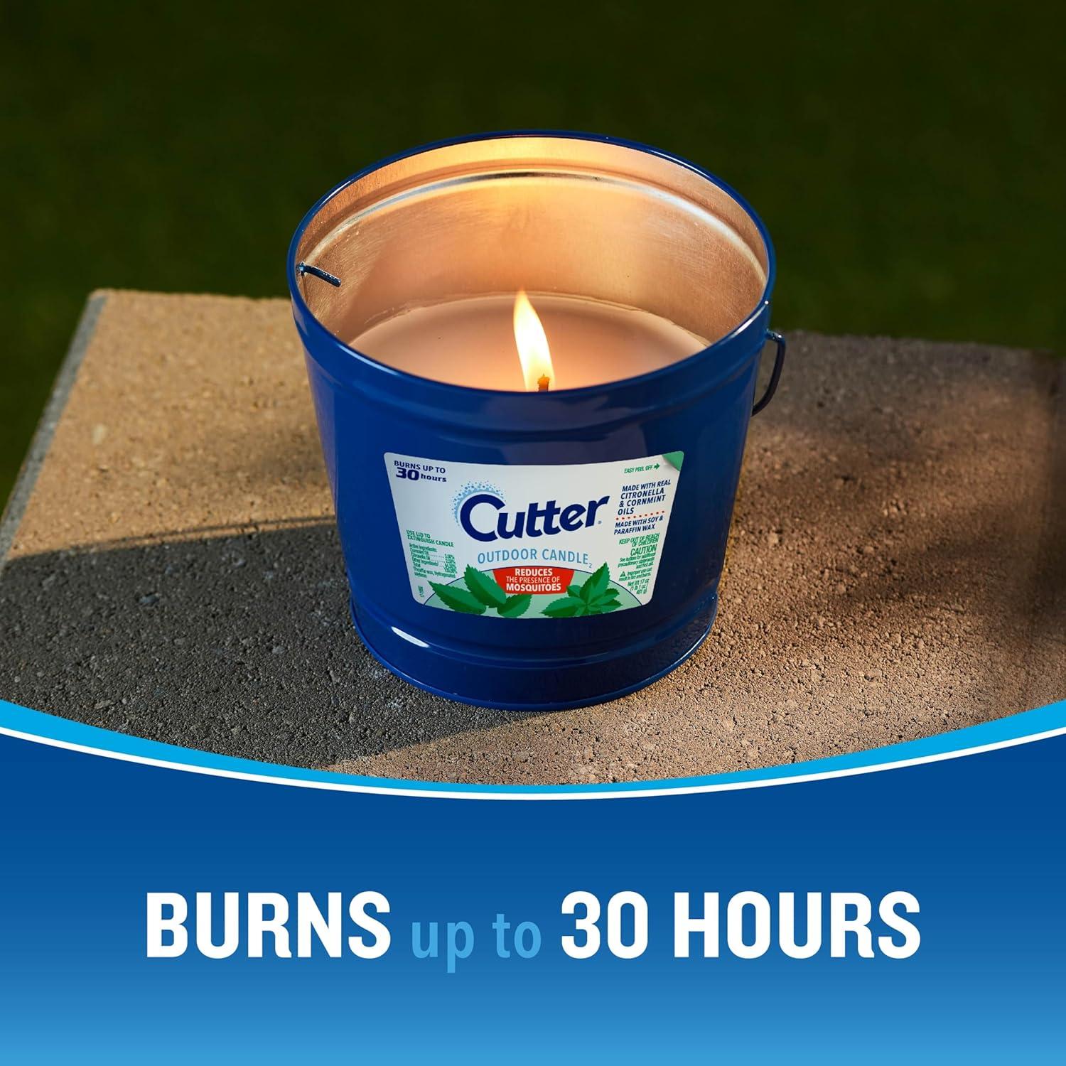 Cutter Outdoor Soy Wax Candle, Reduces The Presence of Mosquitos, Citronella & Mint Scent, 17 Ounces