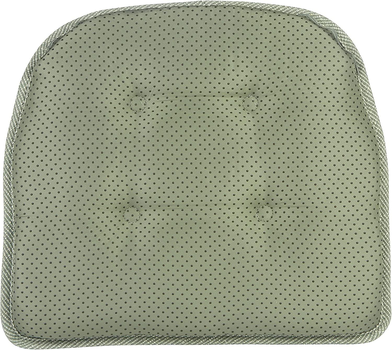 The Gripper Non-Slip 15" x 16" Saturn Tufted Kitchen or Dining Chair Cushions, Set of 2